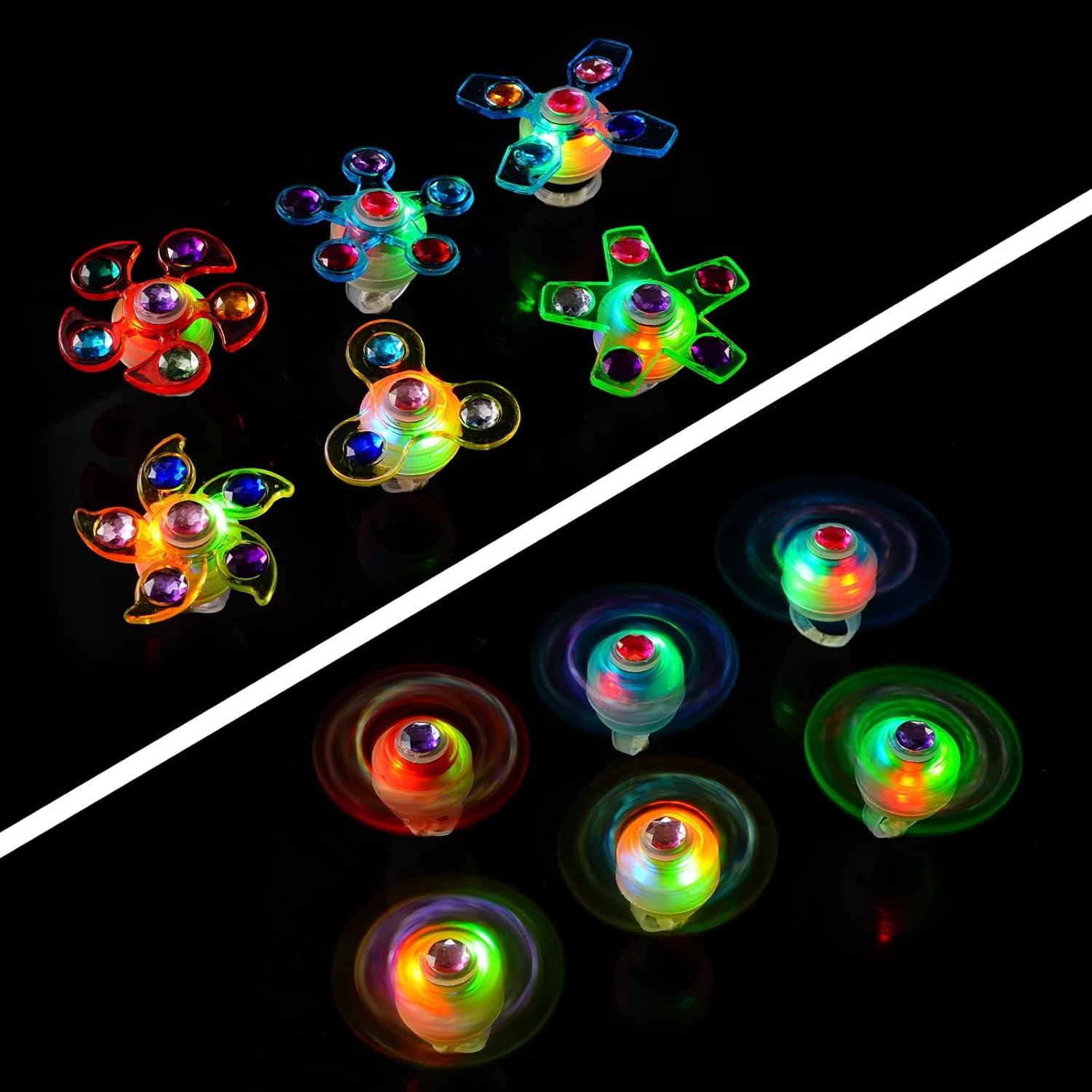 24 Pack Light Up Fidget Rings for Kids Halloween Party Favors