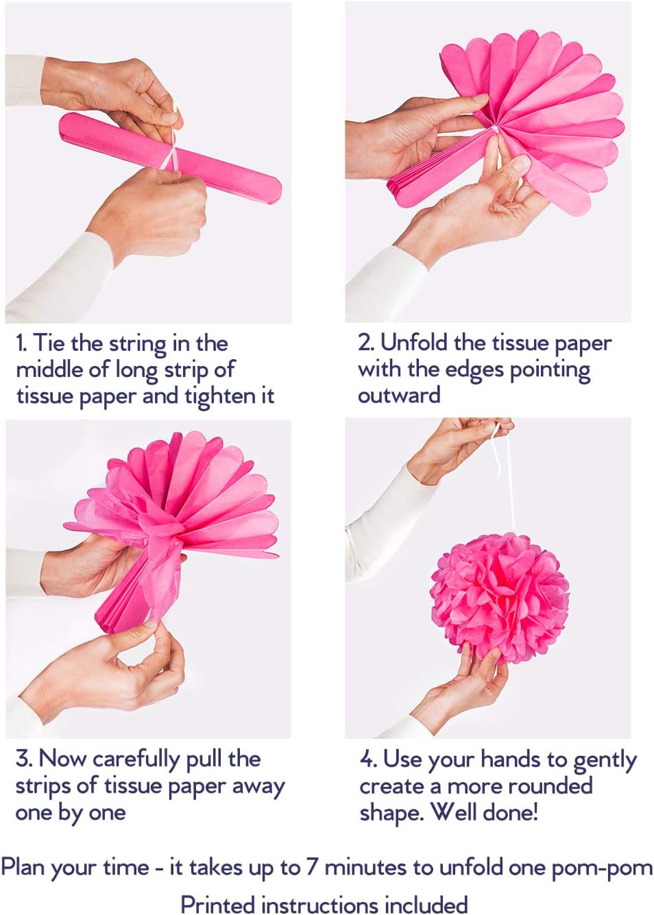 DIY Pink Birthday Decor Kit with Pom Poms and Banner