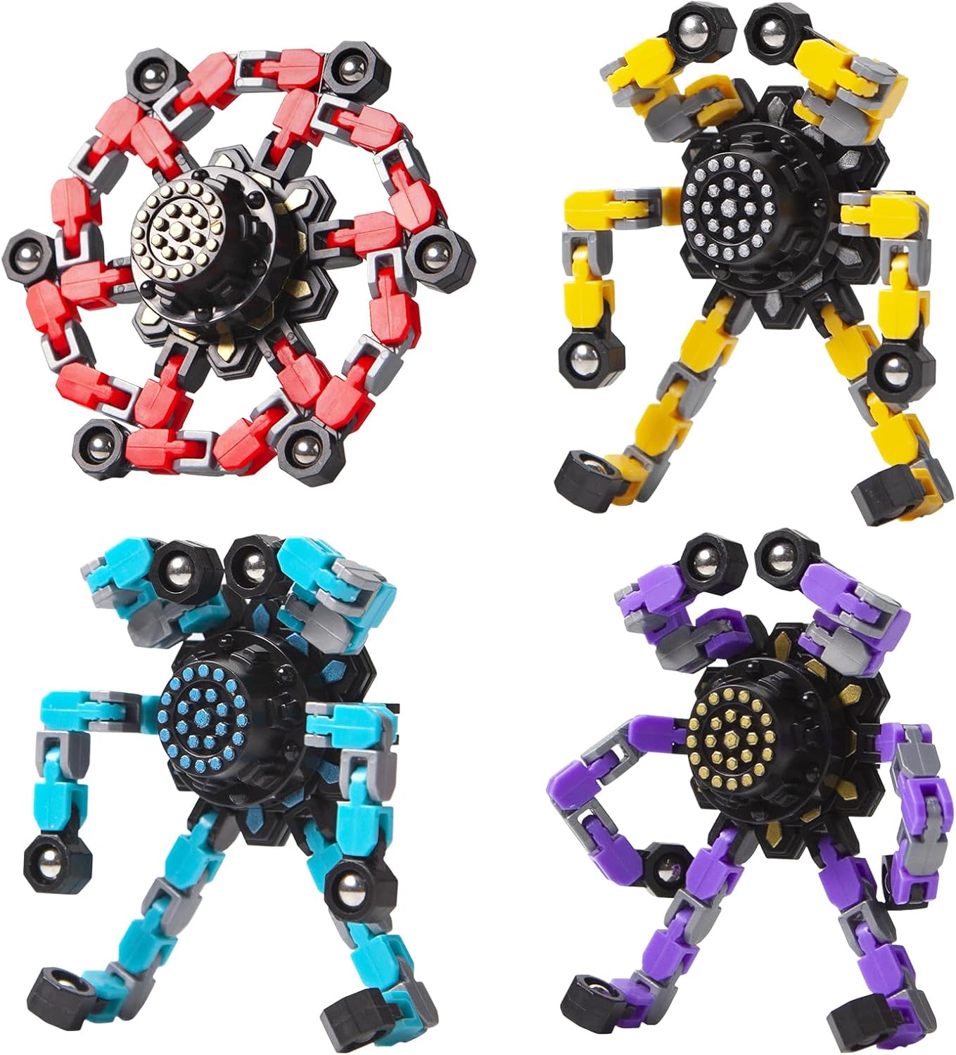 Transformable Fidget Spinners 4 Pcs Stress Relief Toy