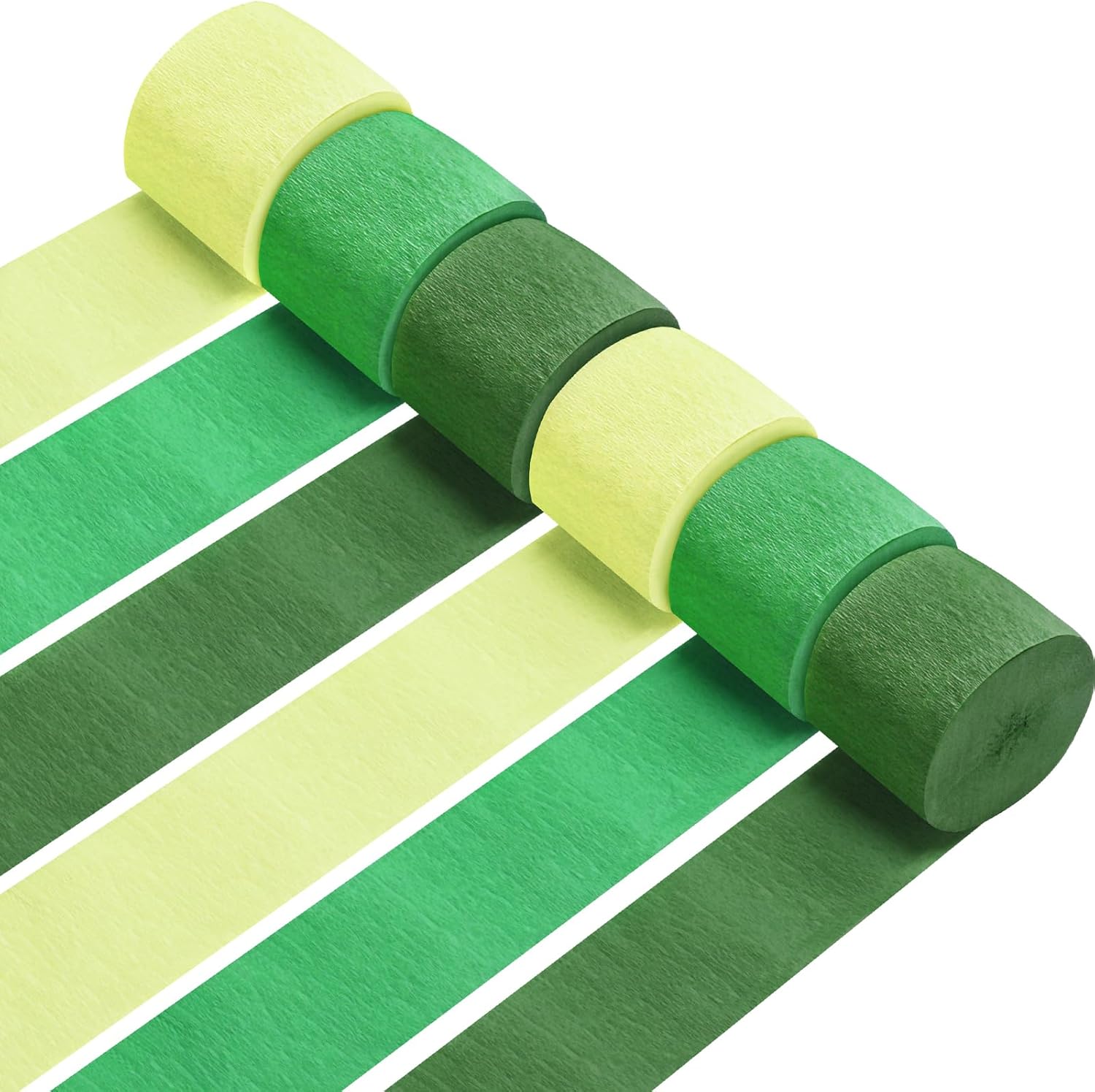 Green Streamers Party Decorations 6 Rolls Crepe Paper
