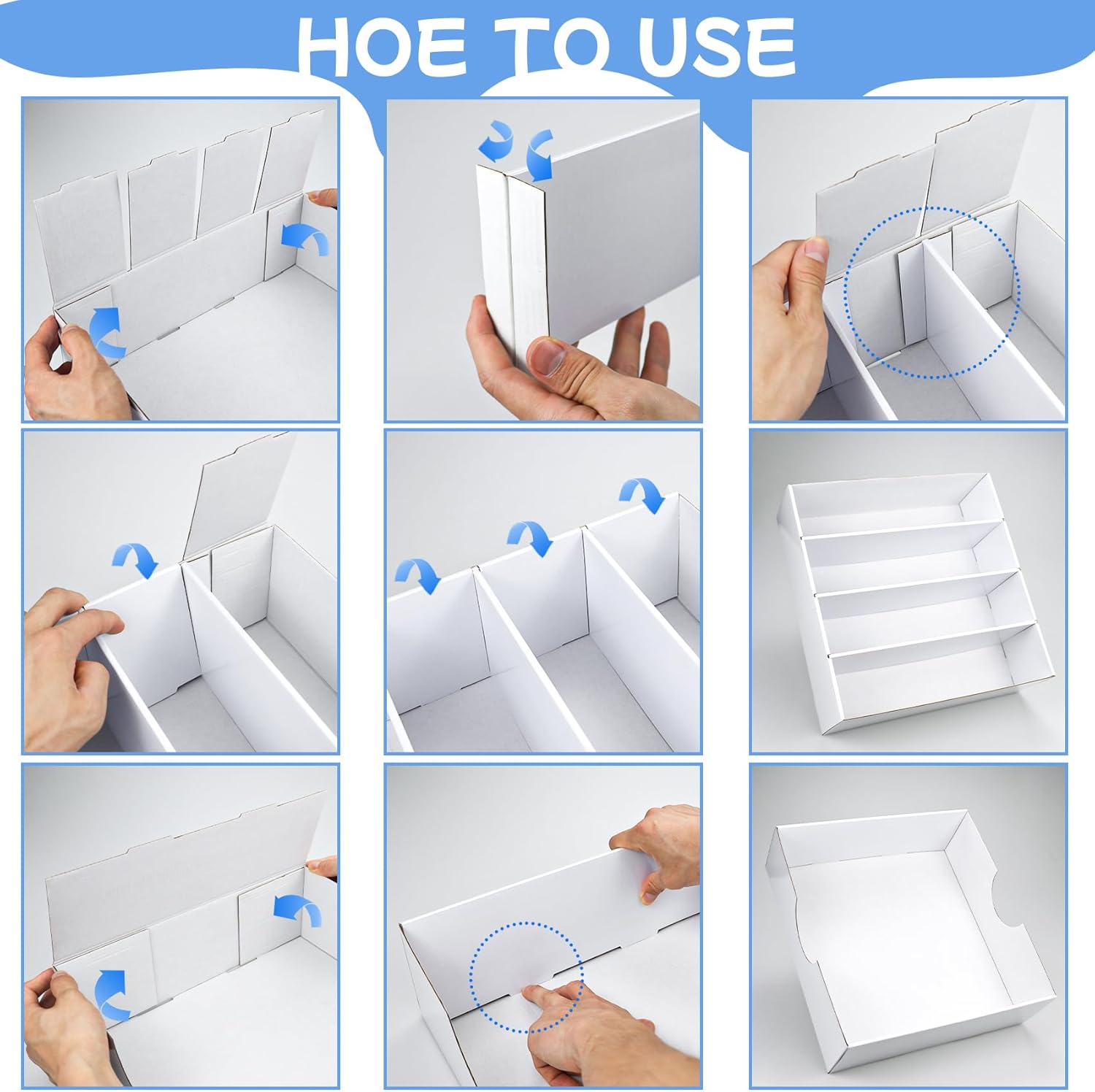 2 Pack Card Storage Boxes with 10 Dividers for Collectible Cards