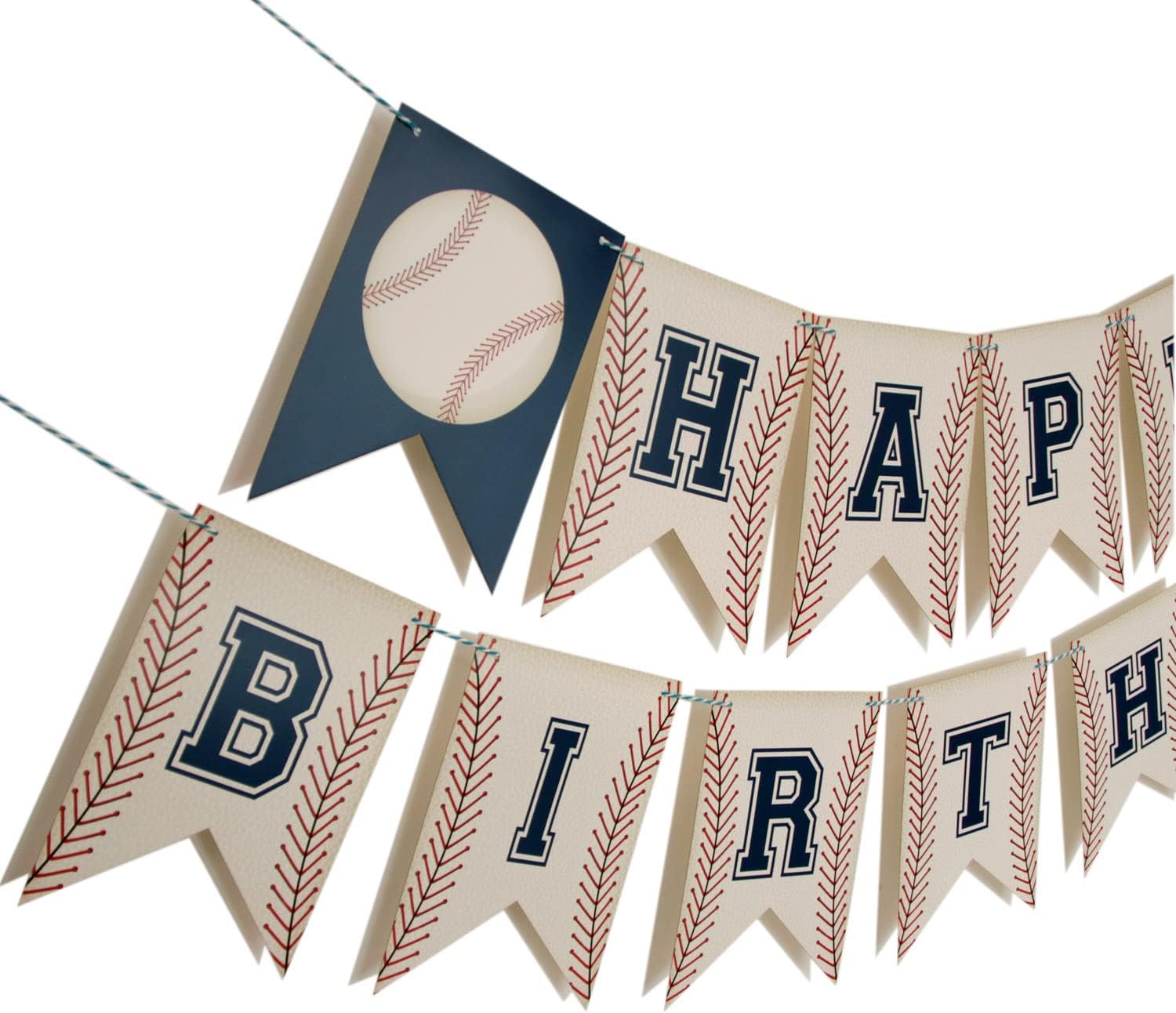 Baseball Birthday Banner Set with Thread and Needle