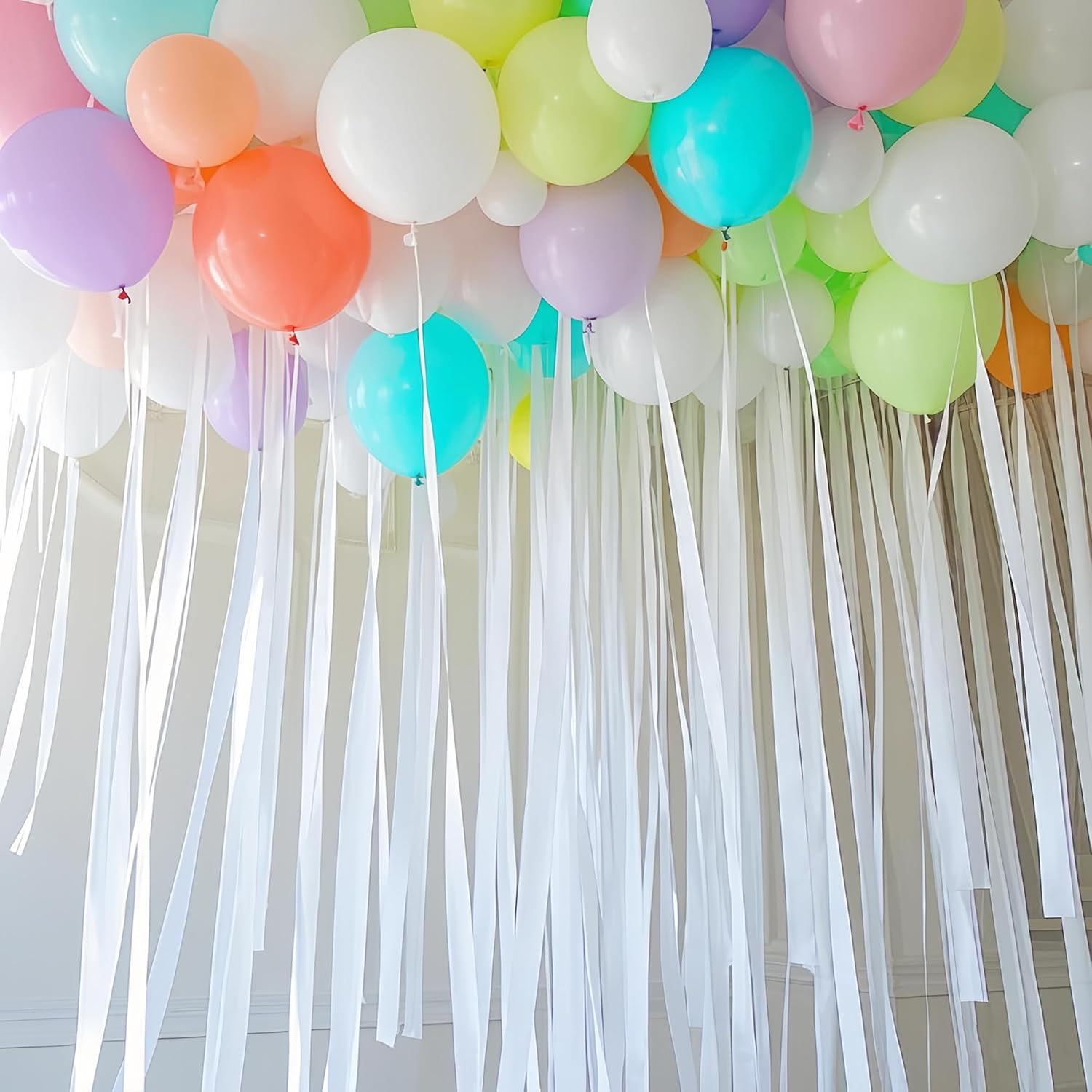 Oun Nana 6 Rolls White Streamers for Parties