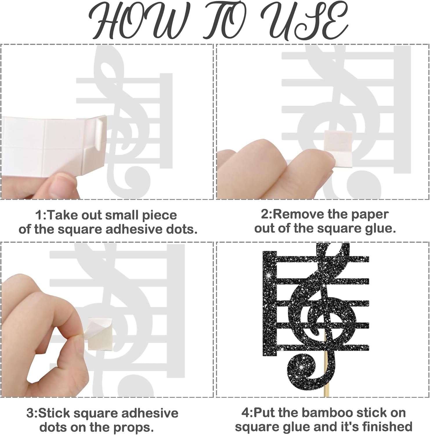 Music Notes Centerpiece Sticks 12PCS Musical Party Decorations