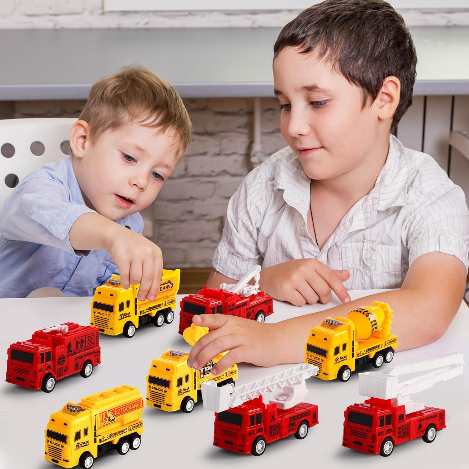 8 Pack Pull Back Cars Toy Set for Kids