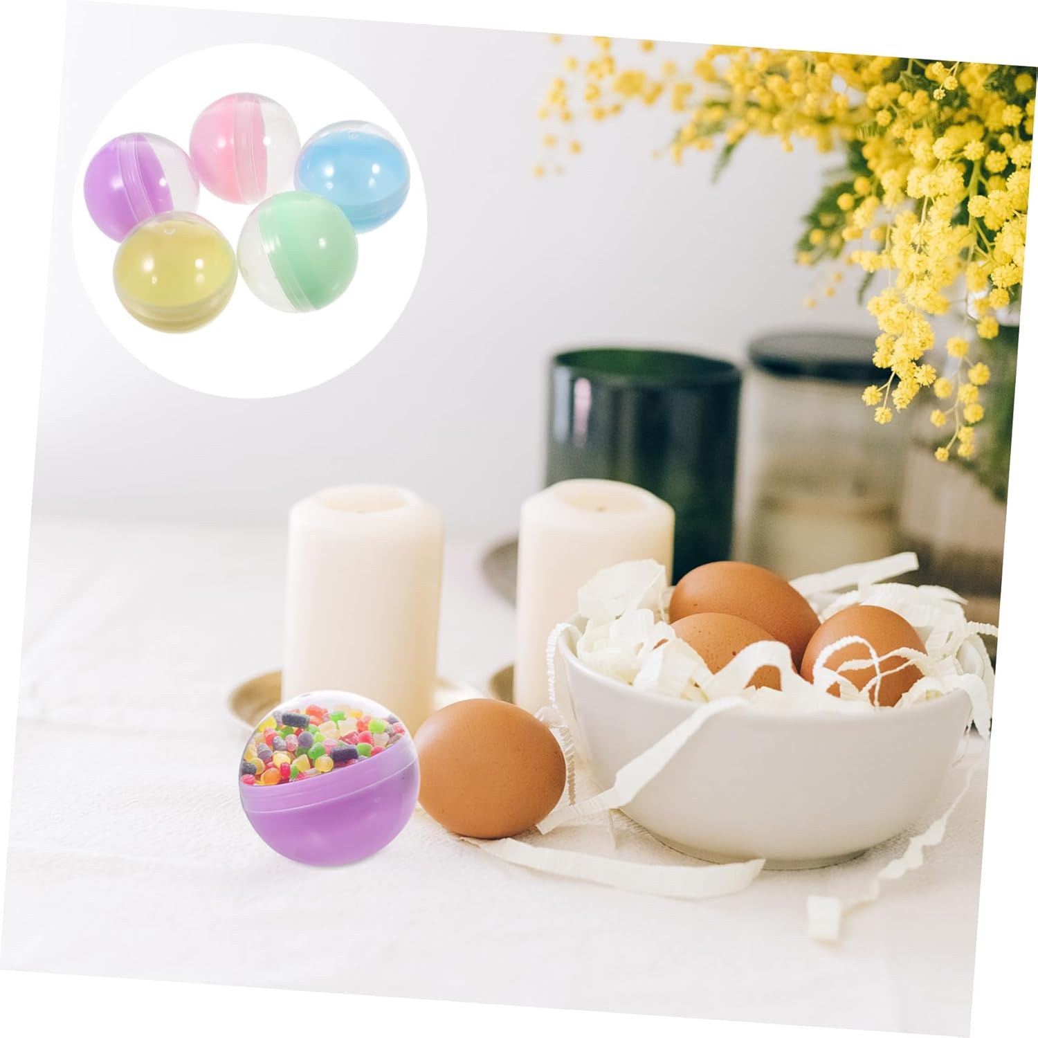 Toyvian 50pcs Fillable Mystery Machine Balls for Easter and Birthday Parties