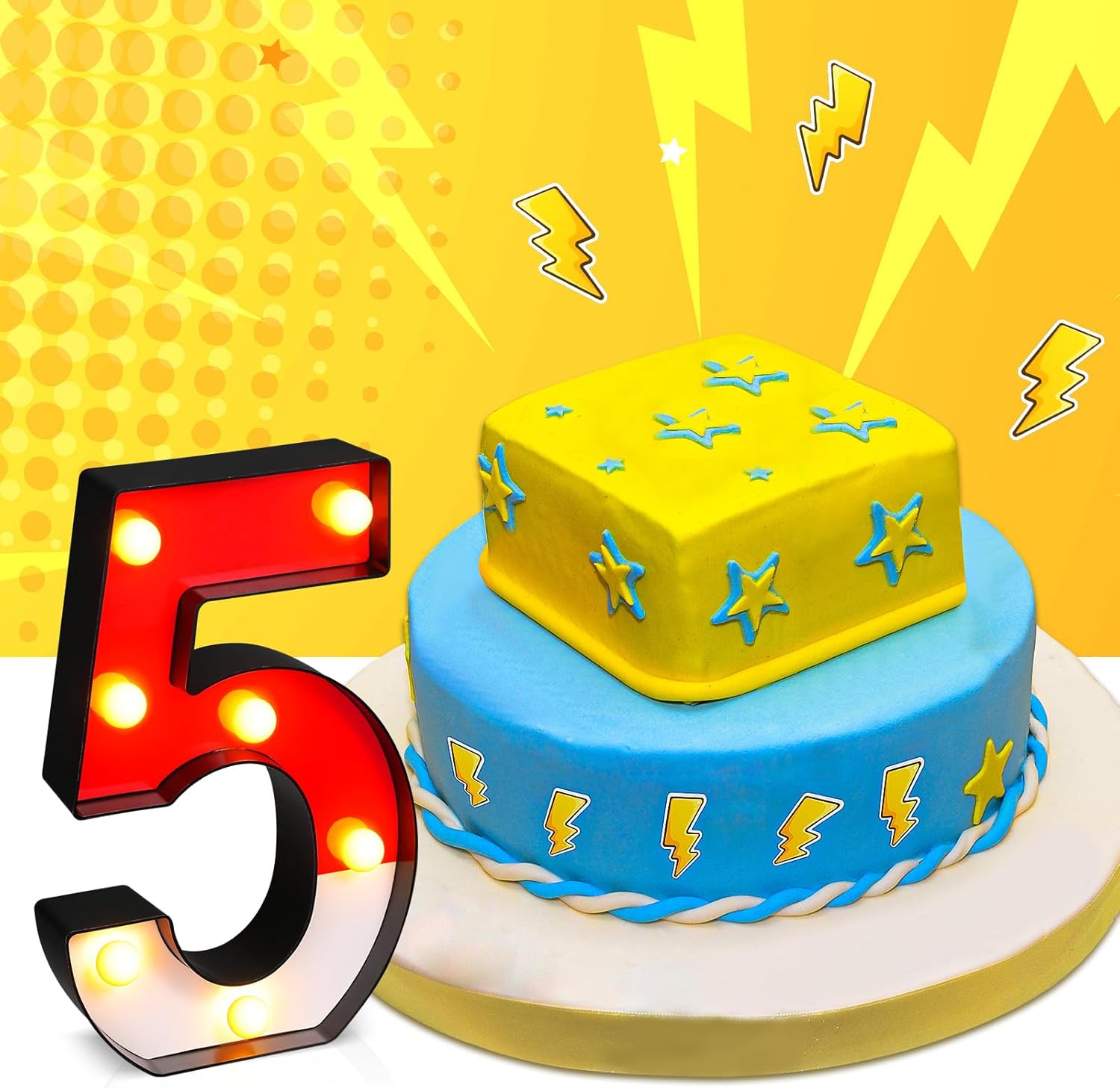 Mudder LED Glowing Cartoon Numbers Party Decorations