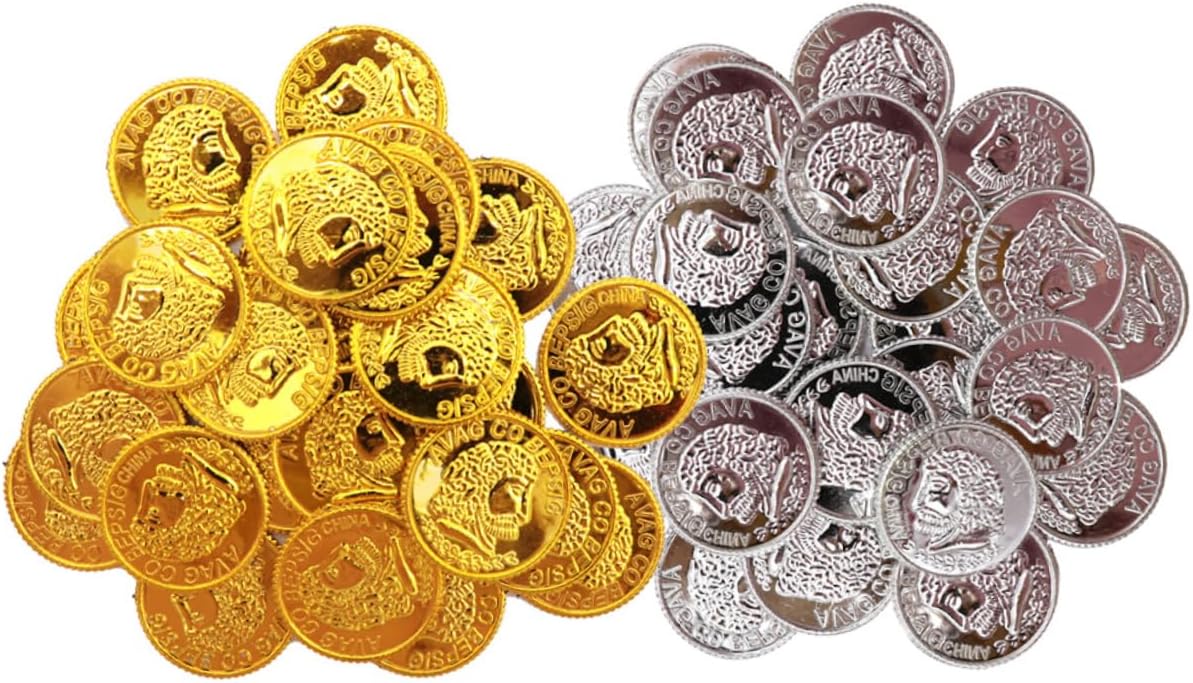 Abaodam Assorted Plastic Pirate Coins for Parties