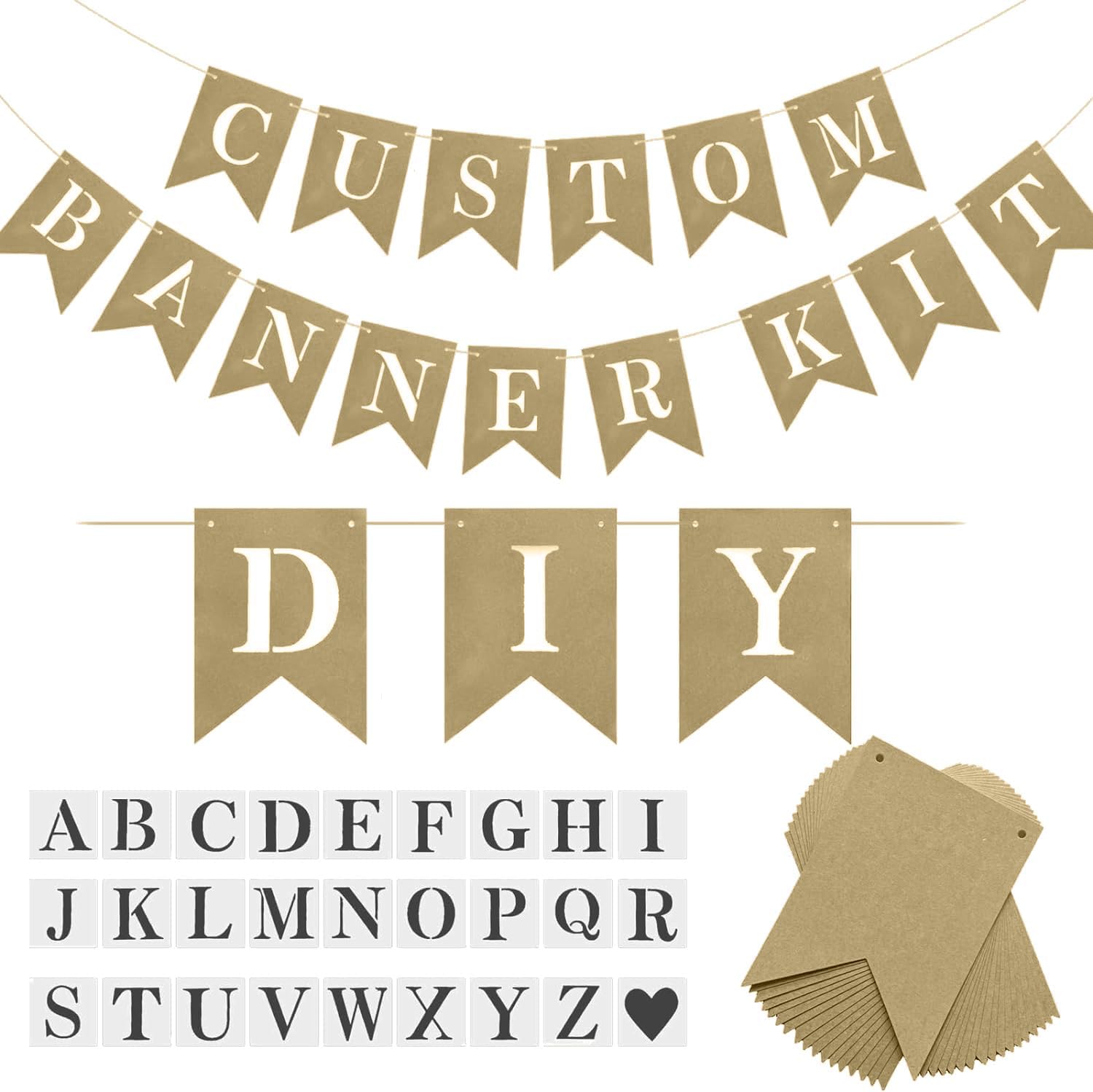 DIY Brown Banner Set Custom Signs for Parties