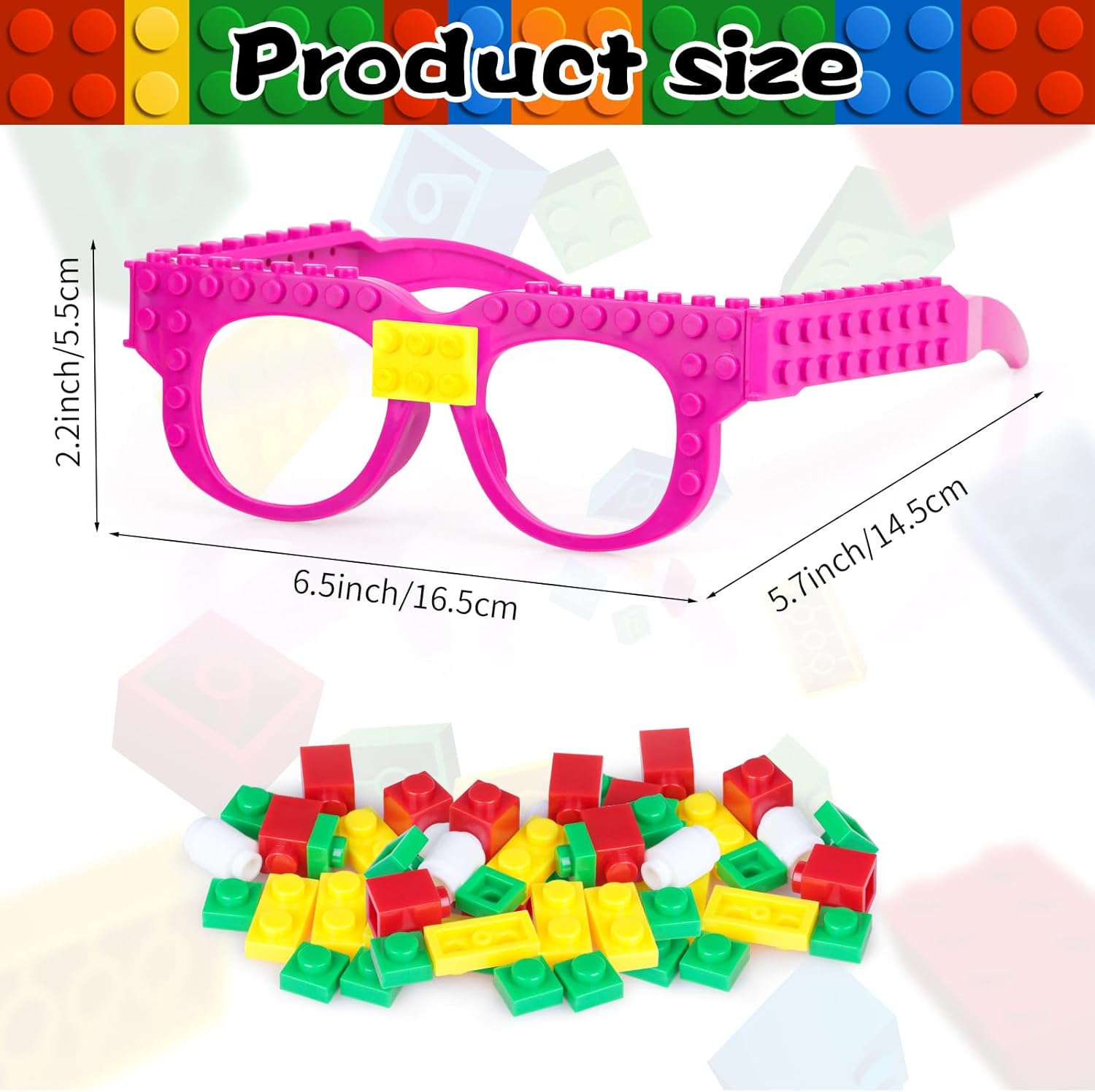 12 Pcs Building Bricks Glasses for Kids Birthday Party Favors