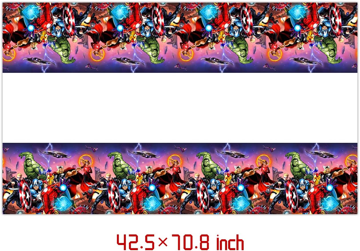 2Pack Super Hero Tablecloth Disposable Tablecover for Birthday Party and Baby Shower