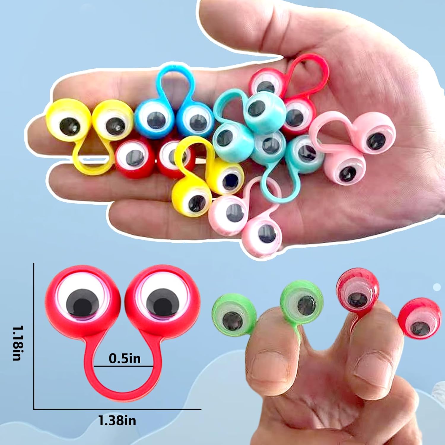 100 PCS Eye Finger Puppets Toy Set for Kids