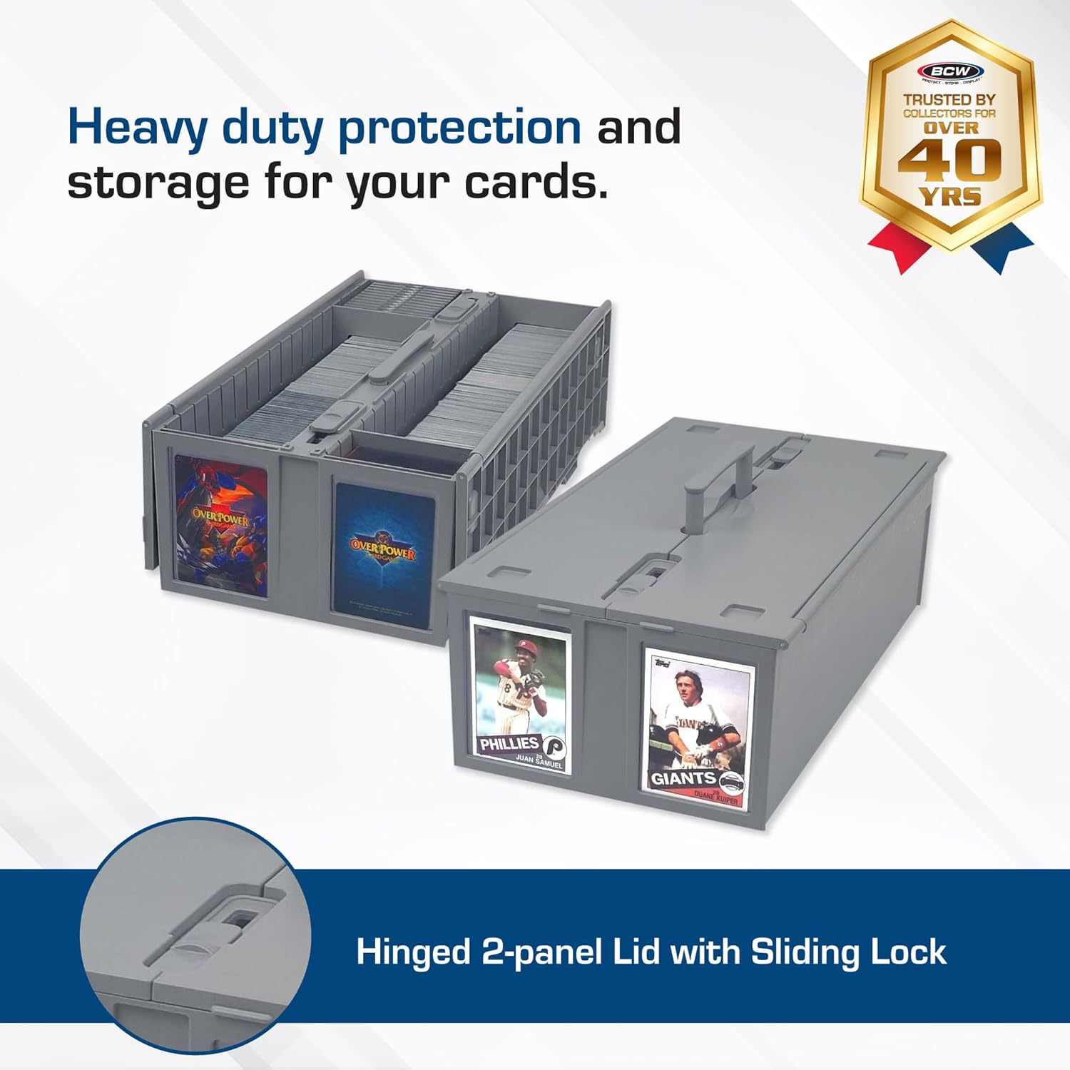 BCW Collectible Card Bin - Single Gray Holds 1600 Cards