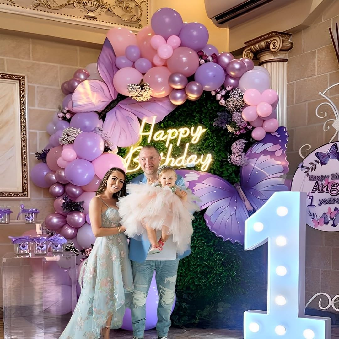 Pink and Purple Party Balloons 50Pcs 12 Inch