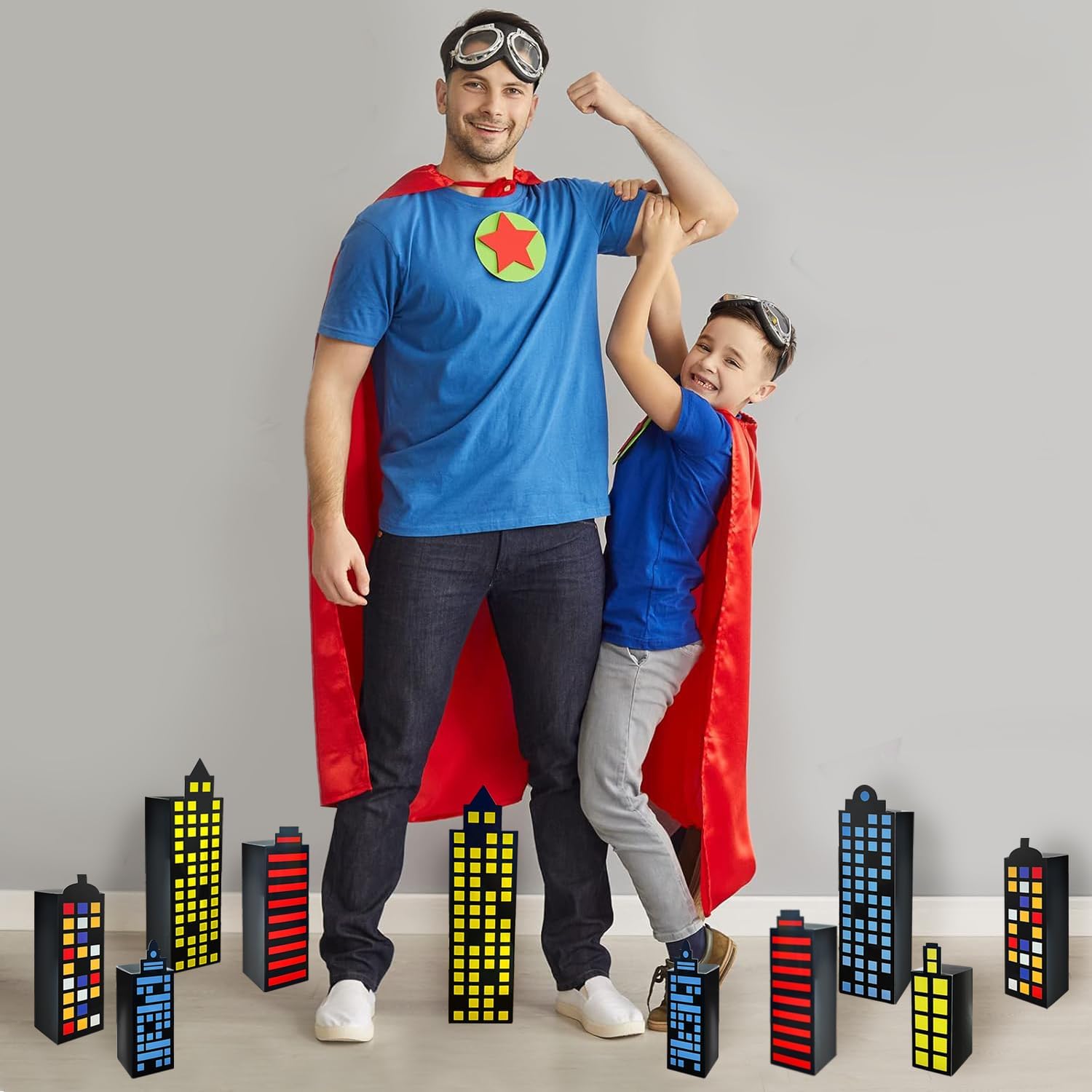 12 Pcs Hero Party Favor Boxes with Mixed Sizes