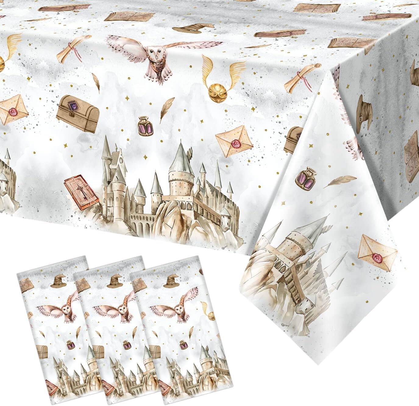 3 Pieces Magical Wizard Party Tablecloth for Boys Girls
