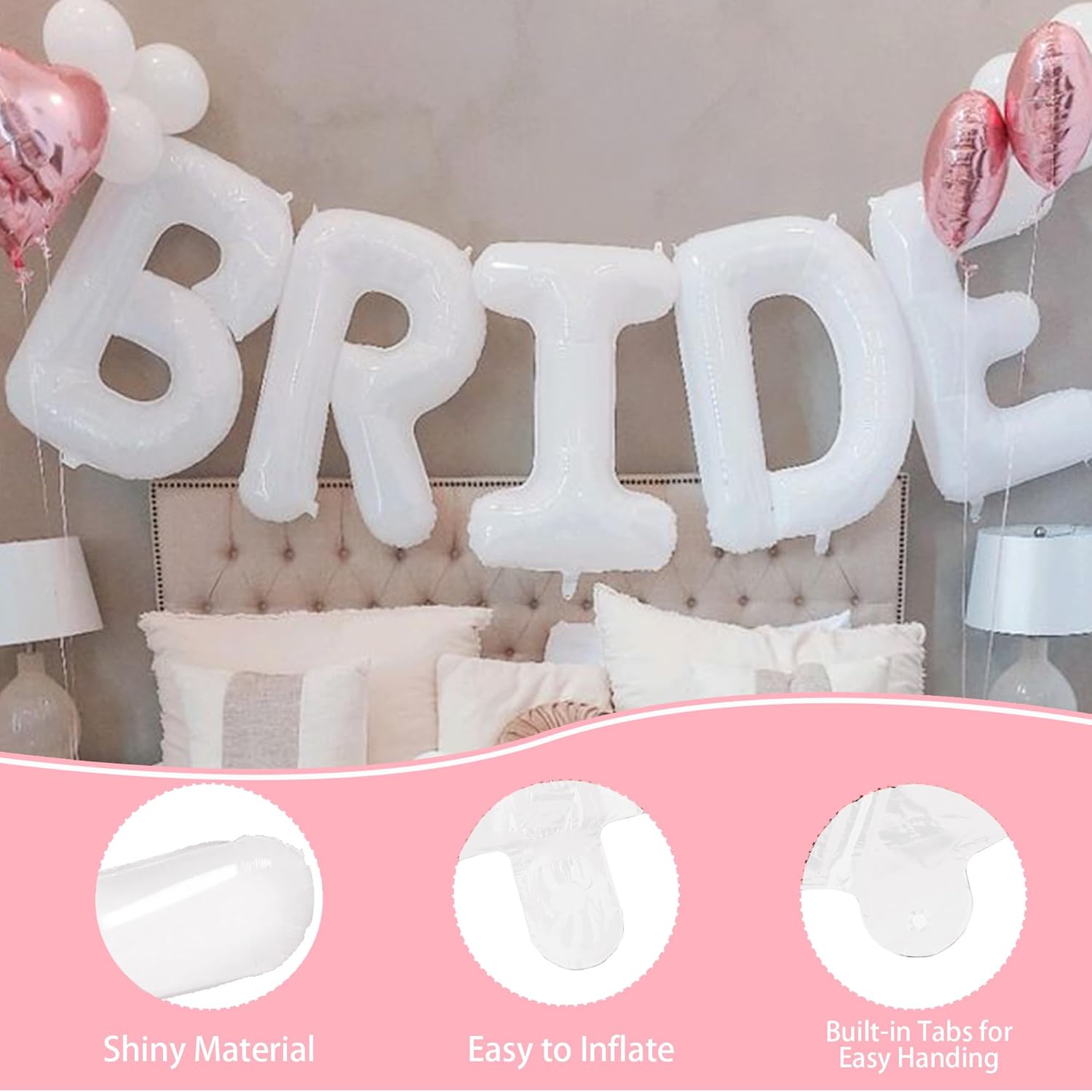 40 Inch White Bride Balloons for Party Decor