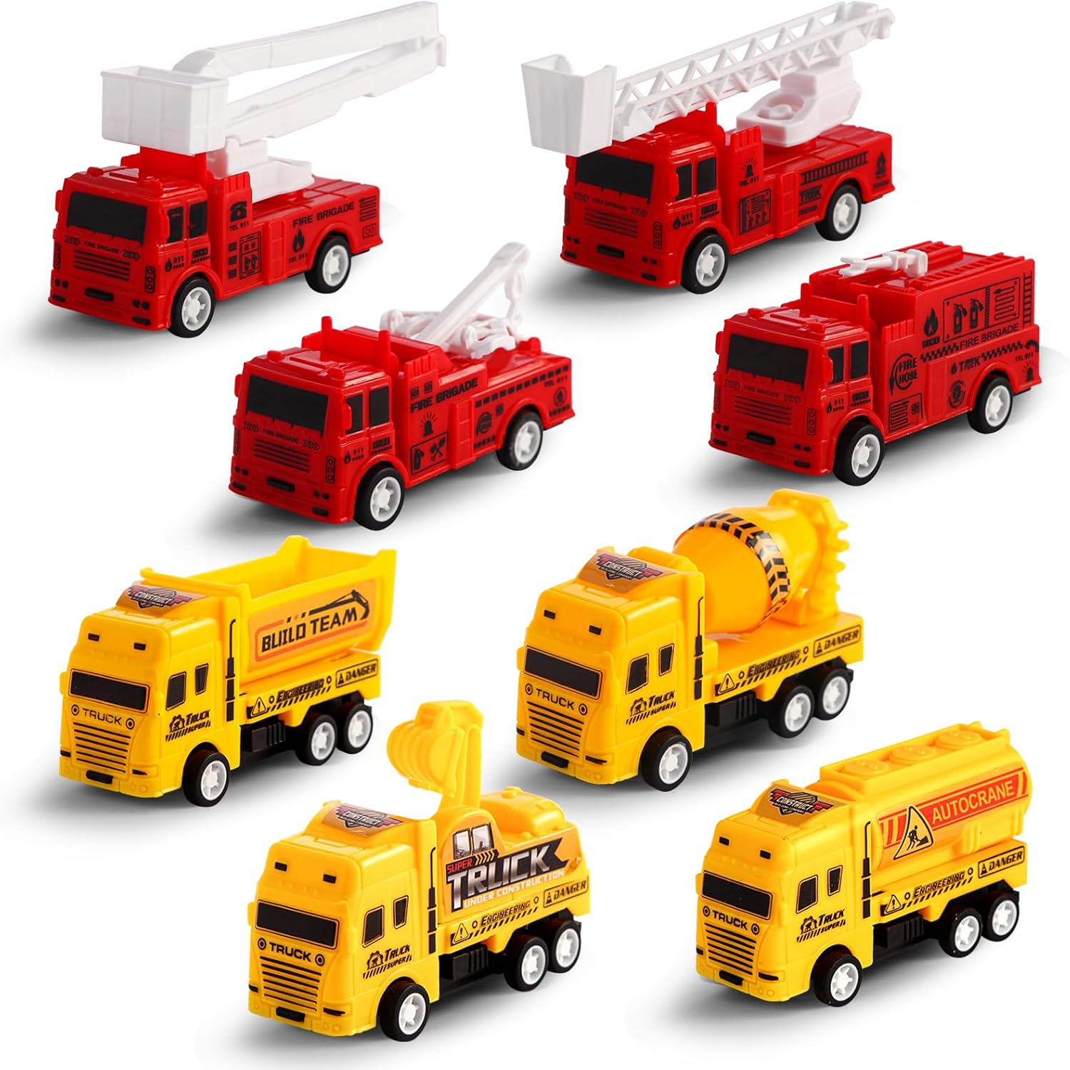 8 Pack Pull Back Cars Toy Set for Kids