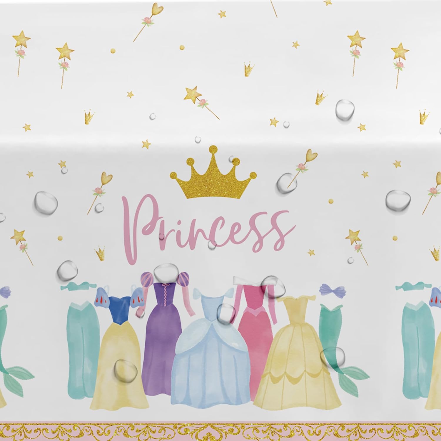 Princess Birthday Party Decorations Tablecloth Set 3 Pack 55x86in