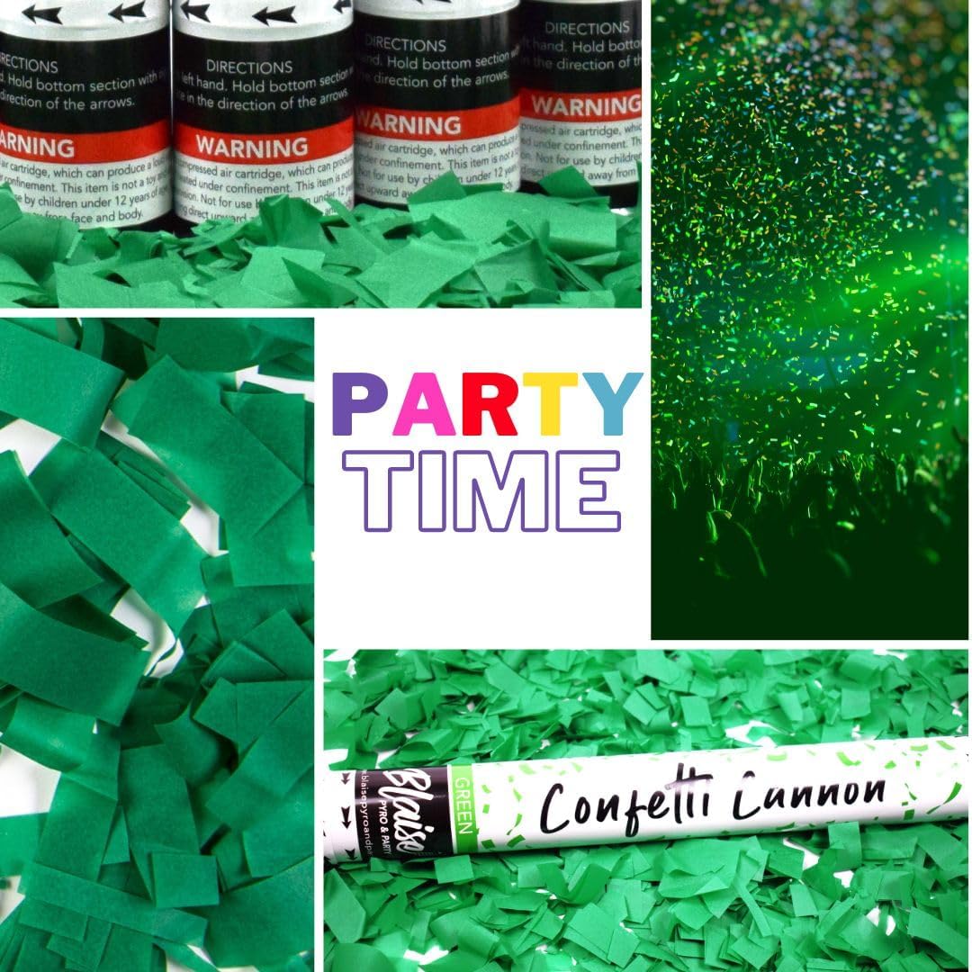 Blaise Pyro Party Green Confetti Poppers 18 6 Pack