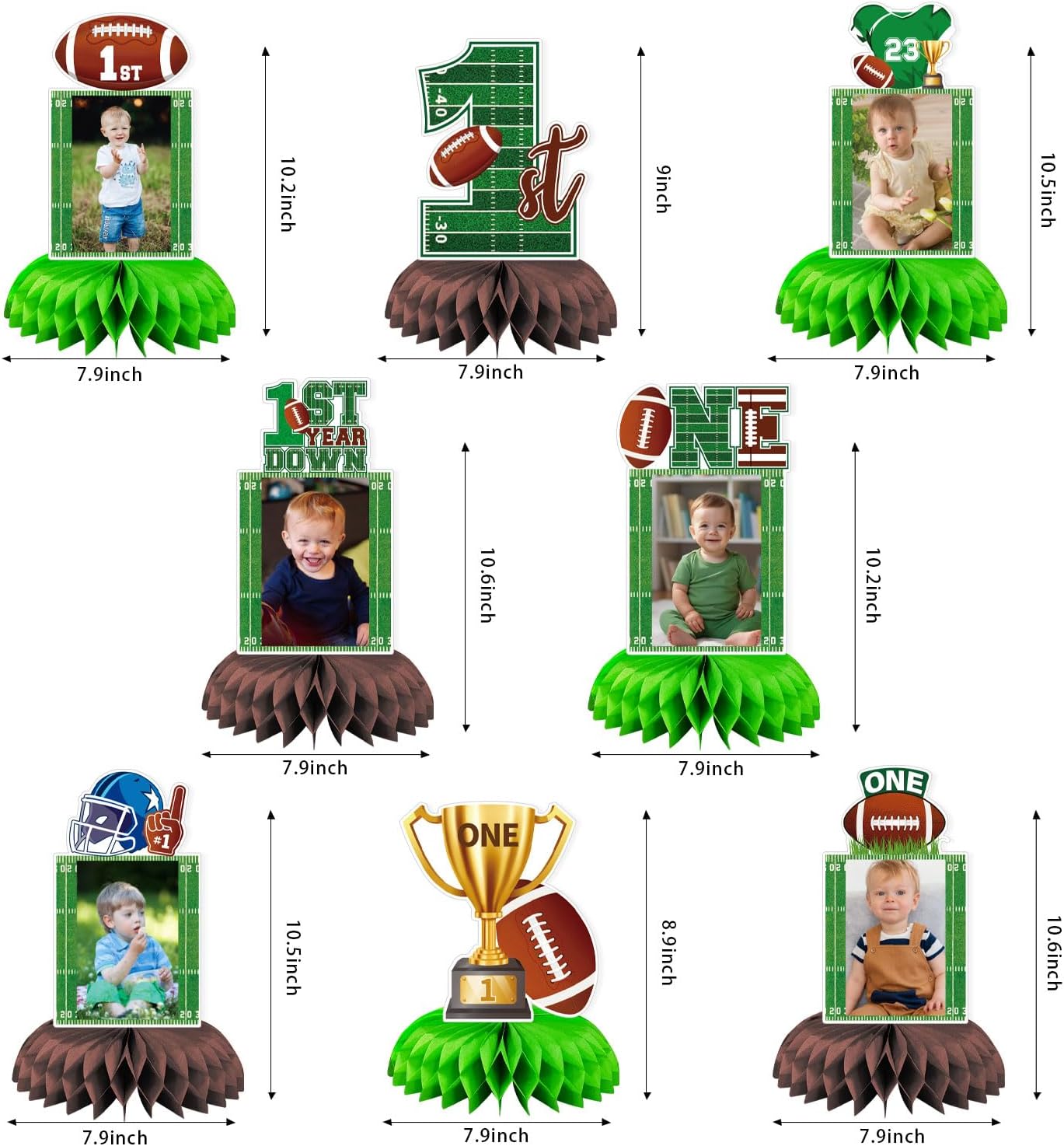 First Year Down Football Honeycomb Centerpieces