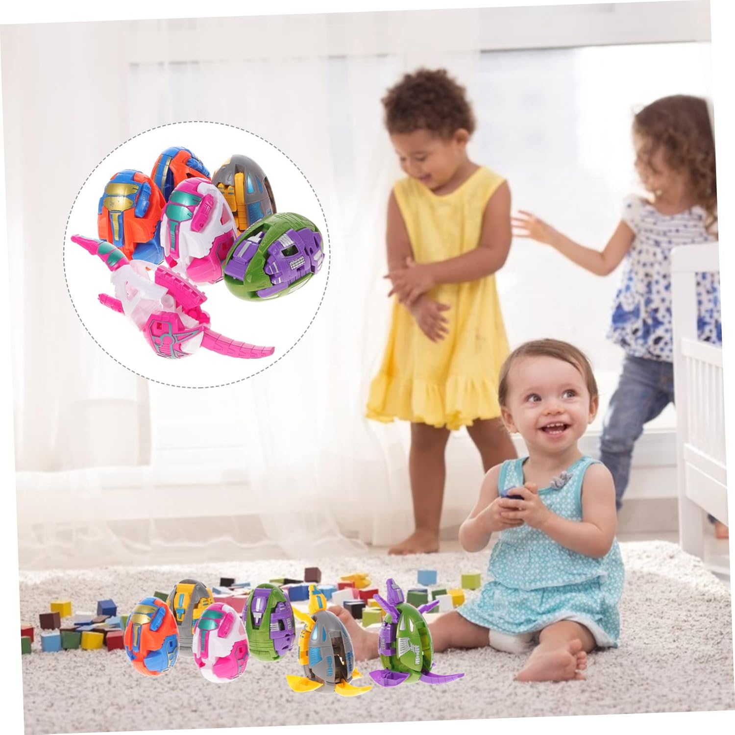 6Pcs Dinosaur Deformation Egg Fun Transforming Models for Educational Play
