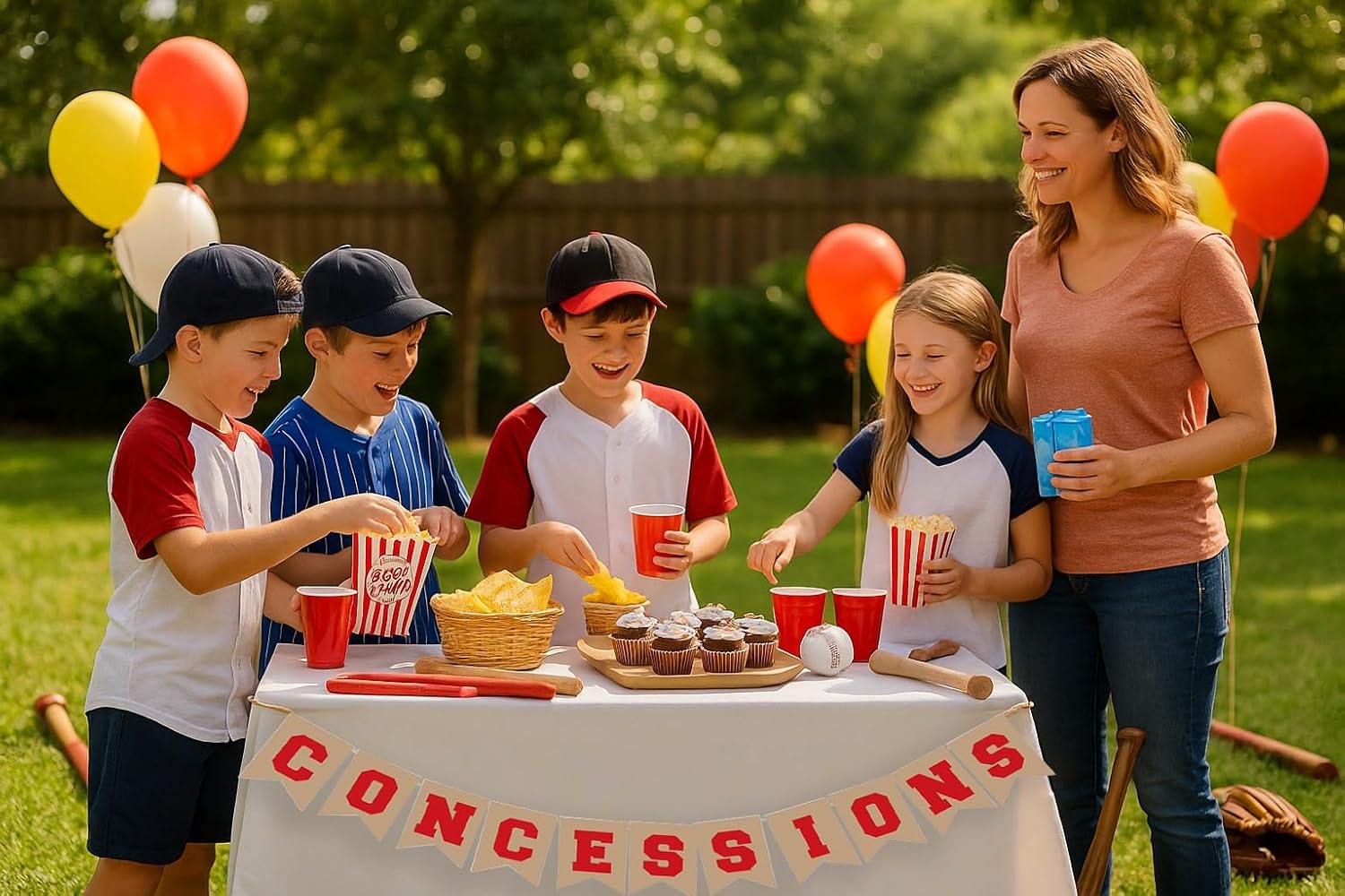 Baseball Concession Sign Garland for Party Decor