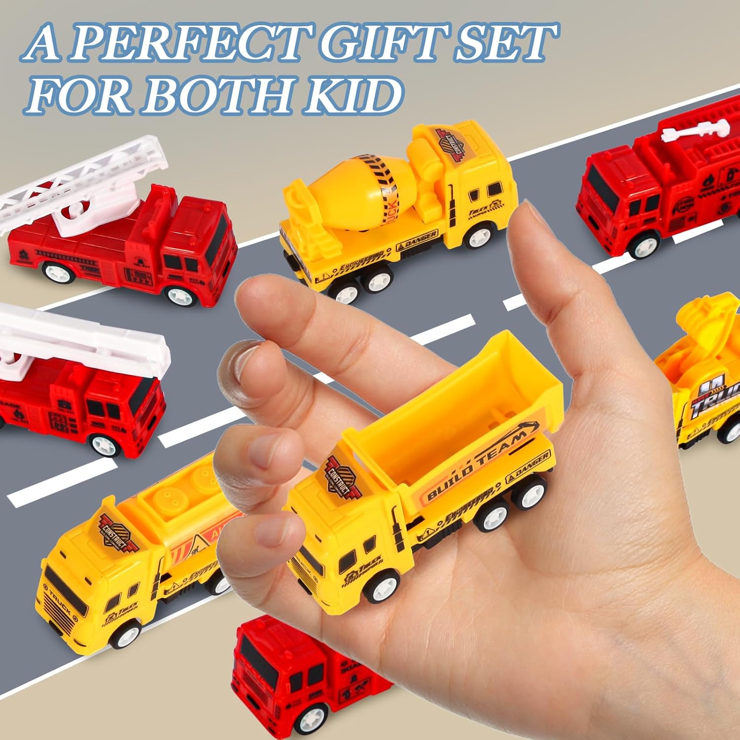 8 Pack Pull Back Cars Toy Set for Kids