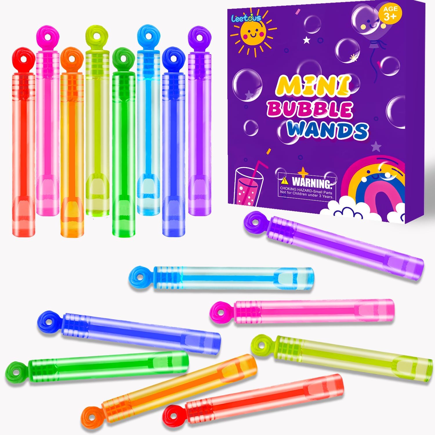 Party Goodie Bag Stuffer Fillers 32-Pack Bubble Wand Toys for Kids