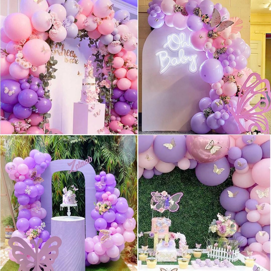 Pink and Purple Party Balloons 50Pcs 12 Inch