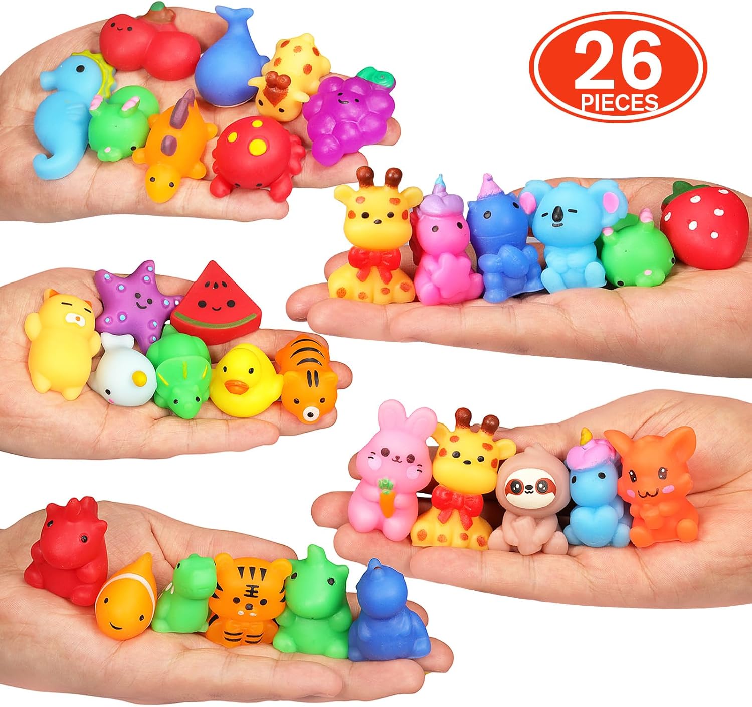 Nobasco 26 Pack Squishie Mochi Toys - Kawaii Cat Stress Relievers
