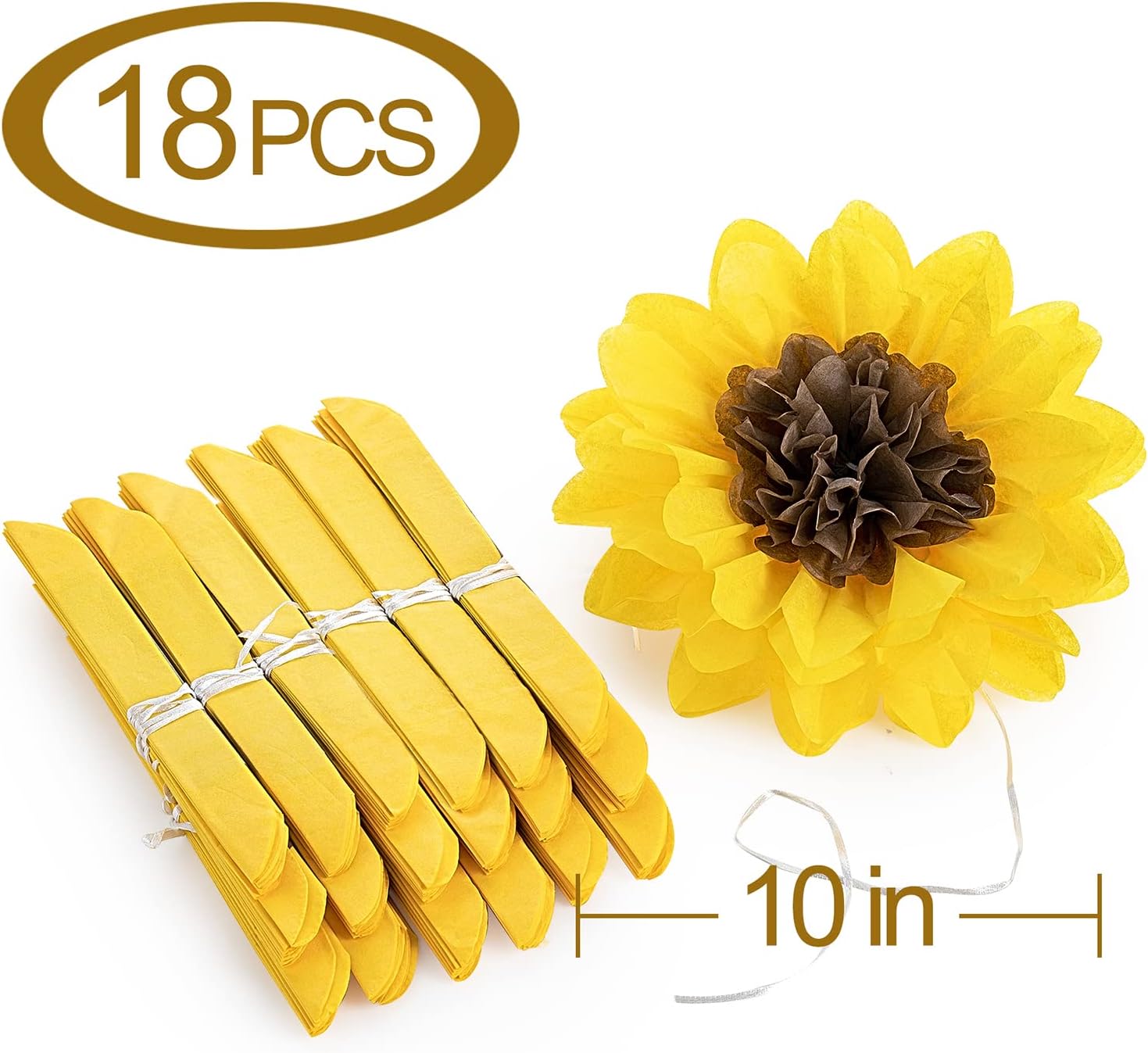 MISU Yellow Tissue Pom Poms Sunflowers for Party Decorations