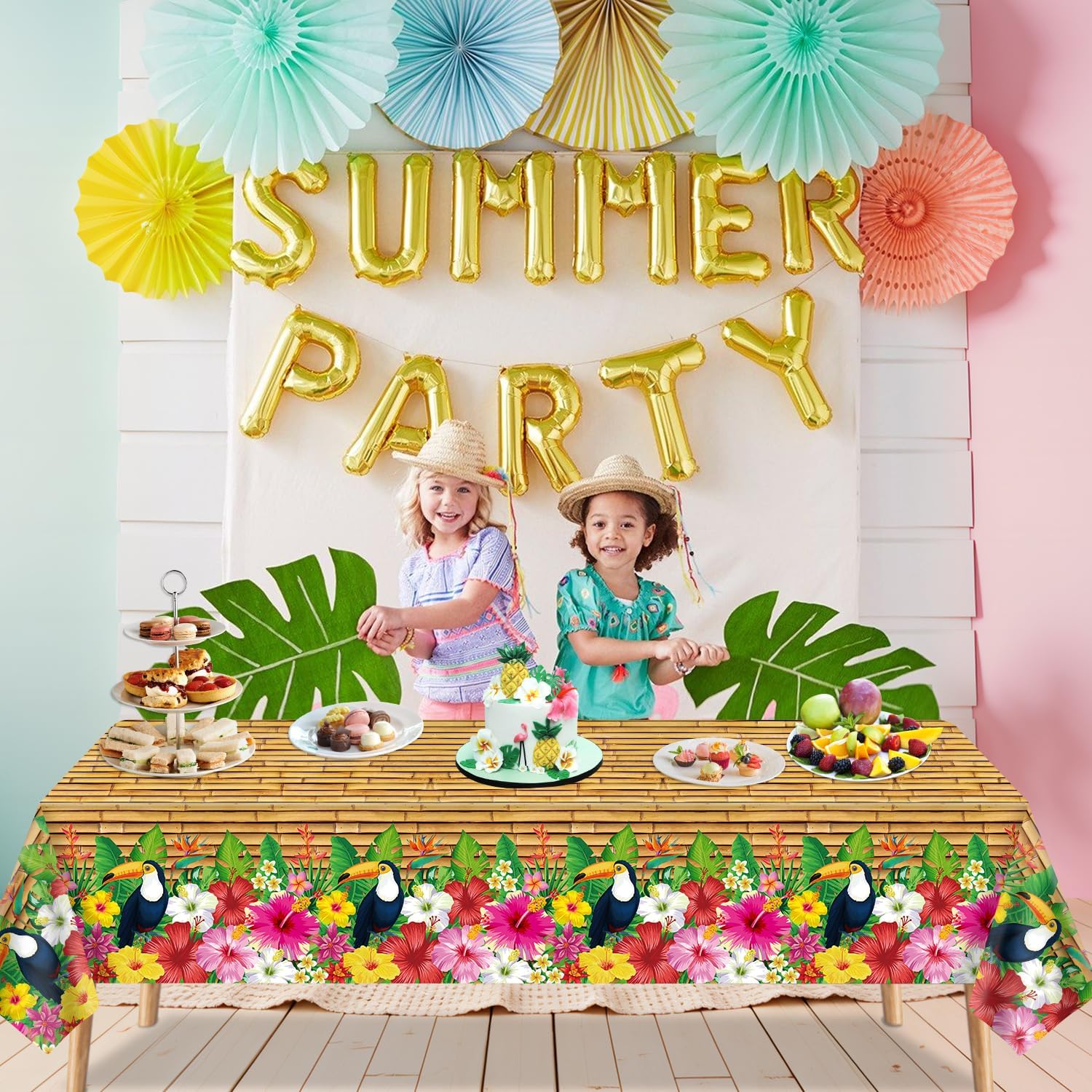 Dvaorc 4 Pack Tropical Luau Tablecloths
