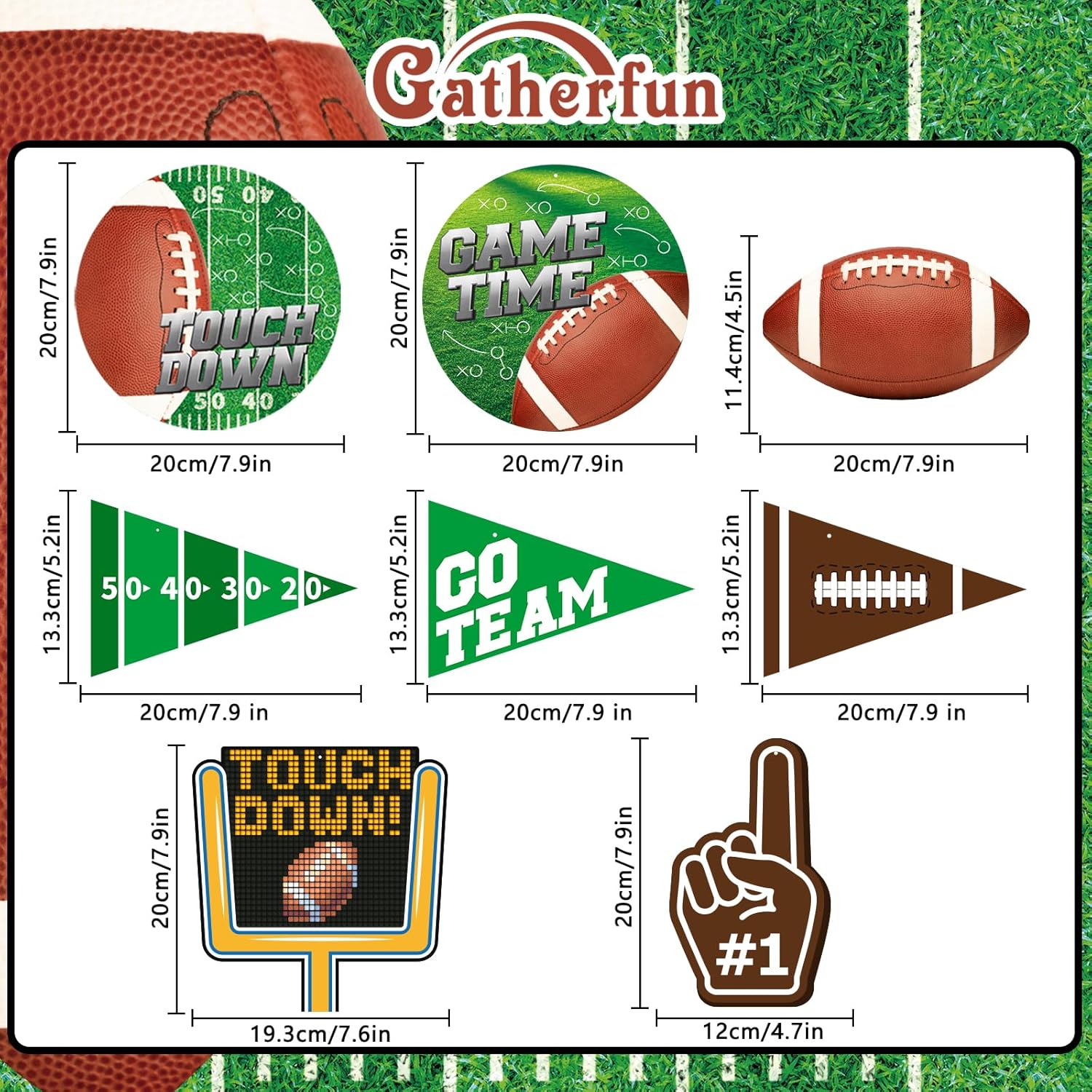 30 Piece Football Streamer Party Decorations