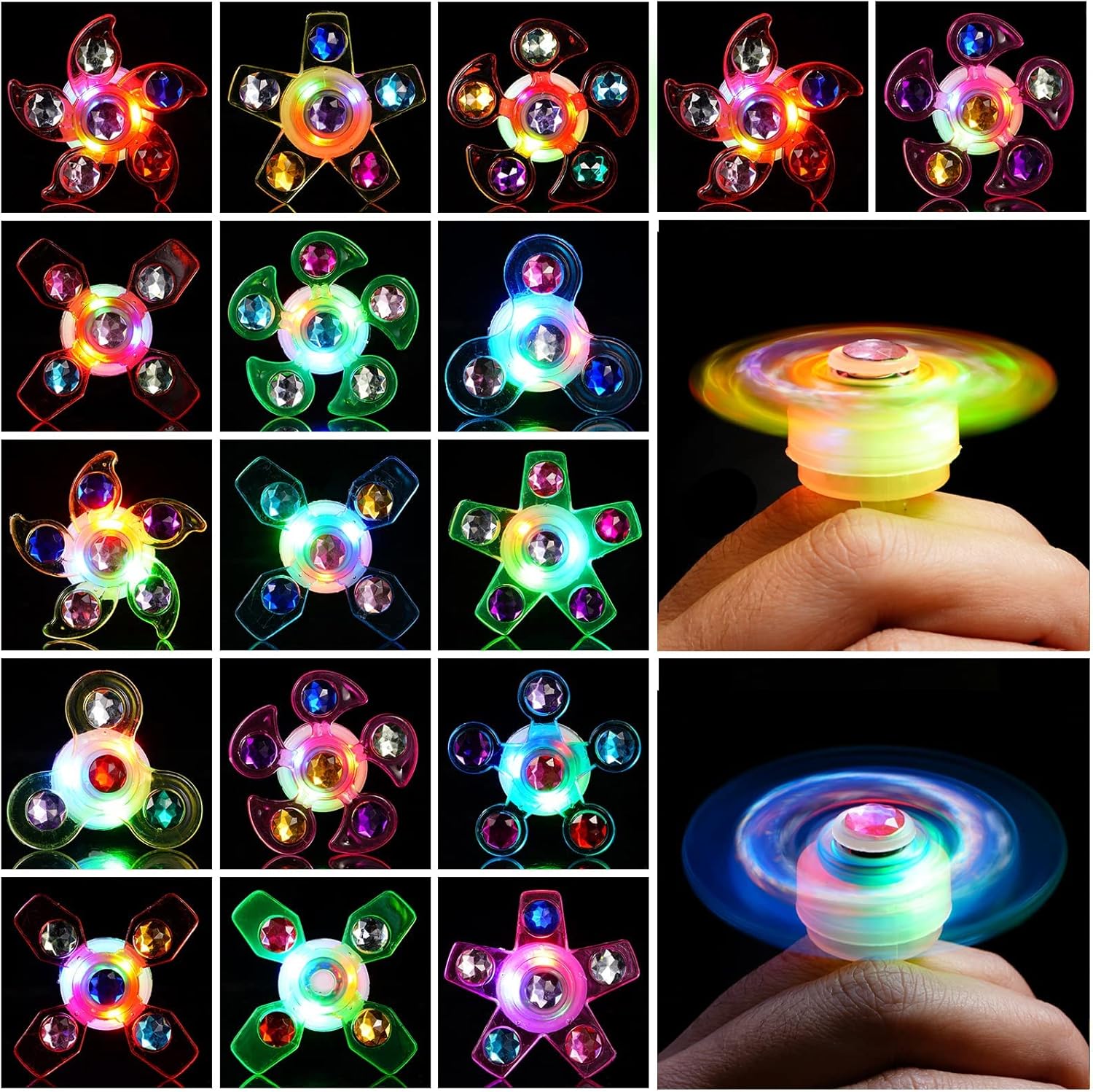 24 Pack Light Up Fidget Rings for Kids Halloween Party Favors