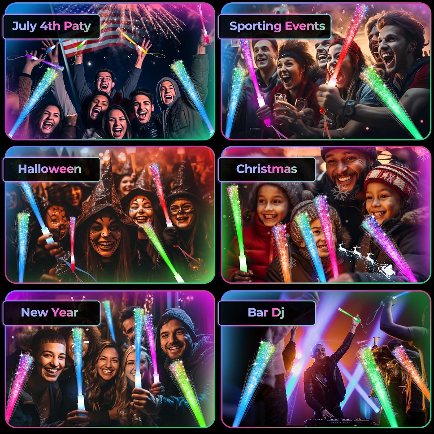 28 PCS LED Glow Light Wands Party Essentials