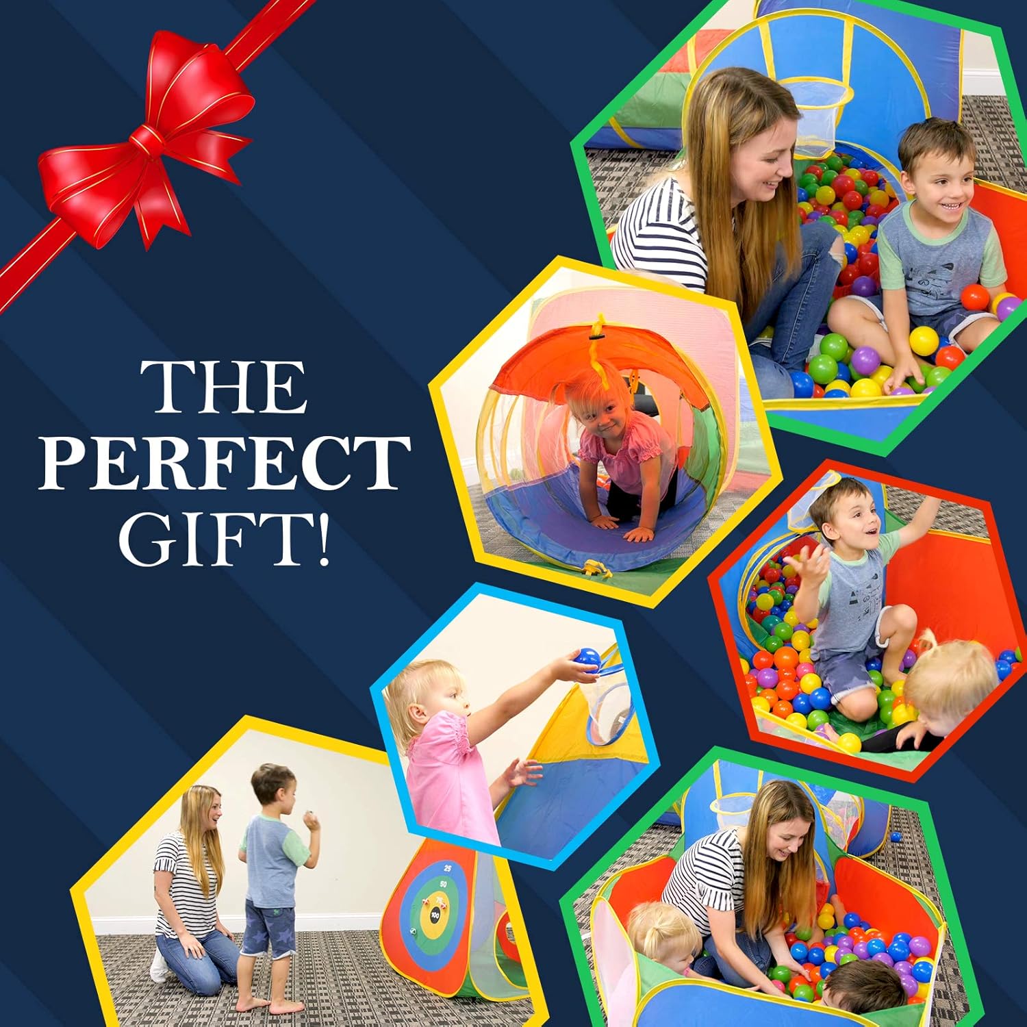 Hide N Side 5pc Kids Ball Pit Tents and Tunnels Playset