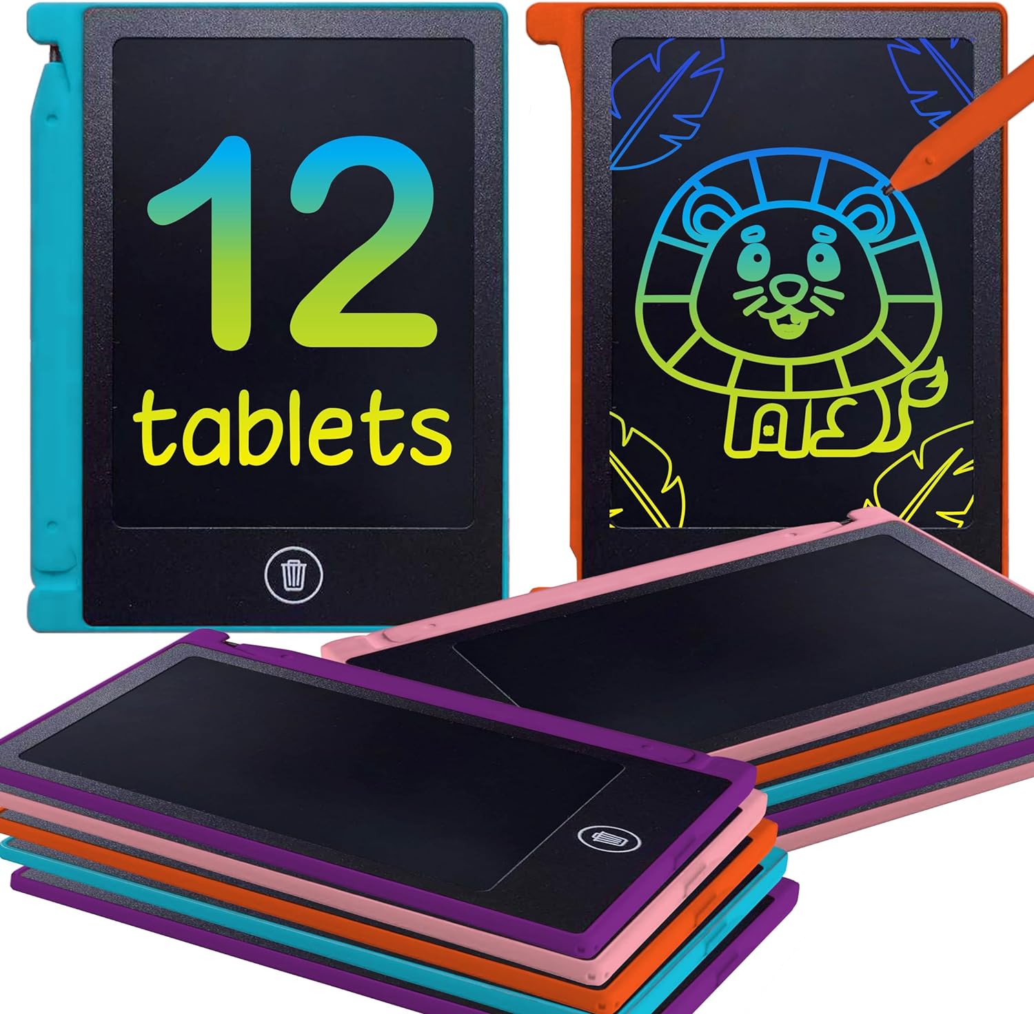 Party Favor Mini LCD Writing Tablet for Kids 12 Pack