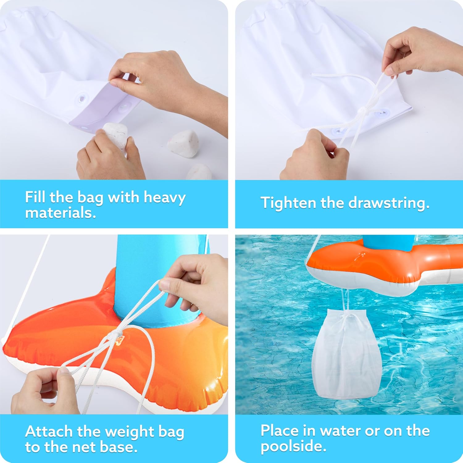 JOYIN Inflatable Pool Float Set with Volleyball Net and Basketball Hoops