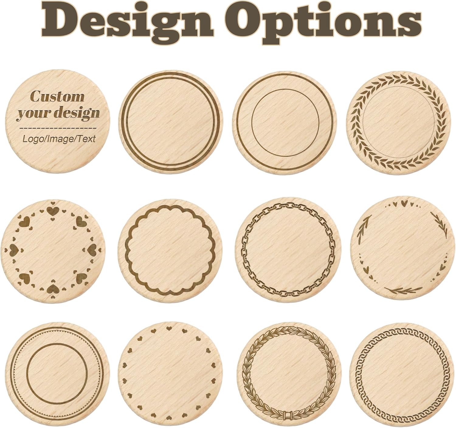 Custom Wooden Drink Tokens with Logo Engraving