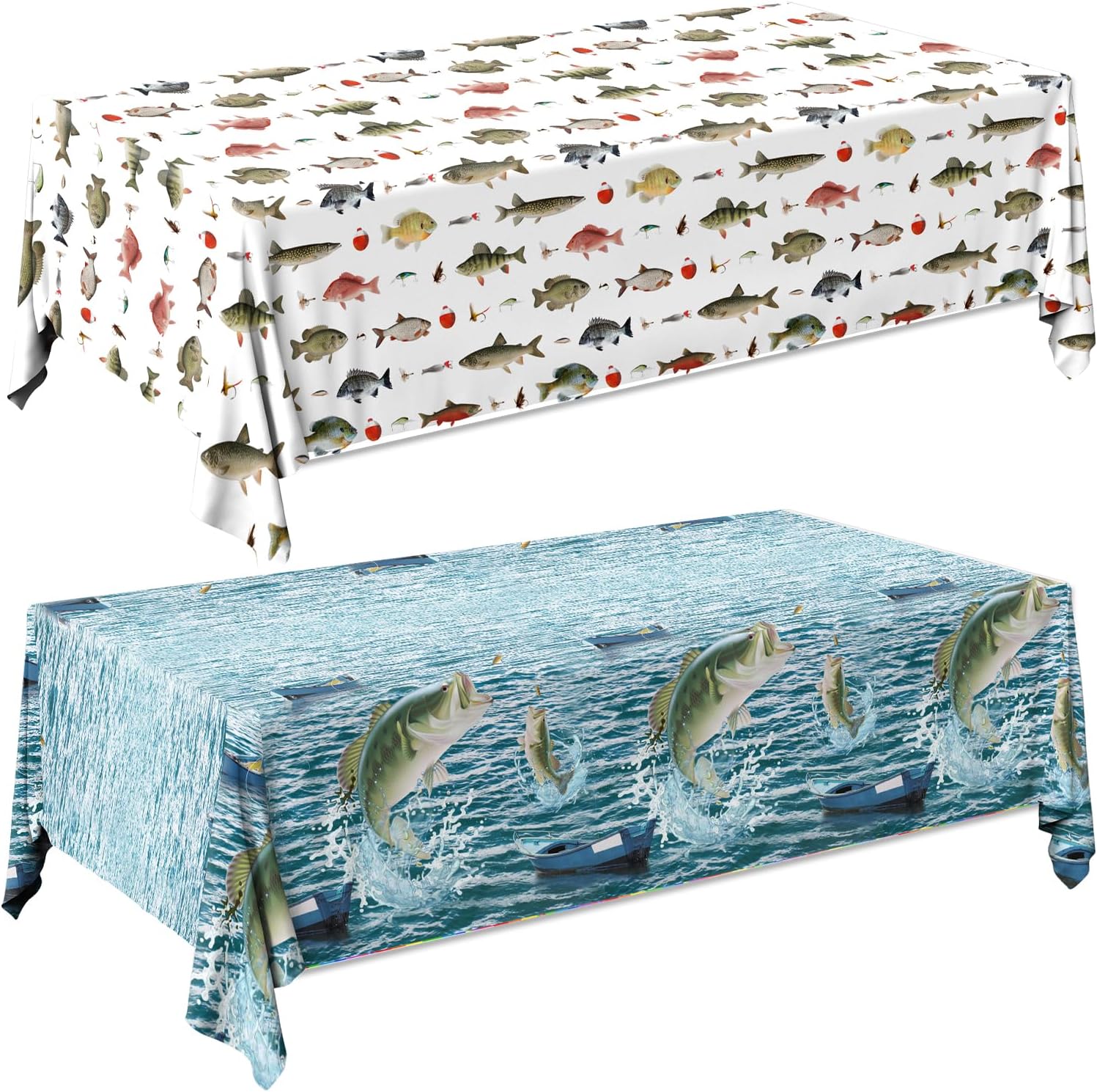 Juweked 2Pcs Fishing Table Cloth for Party Decorations