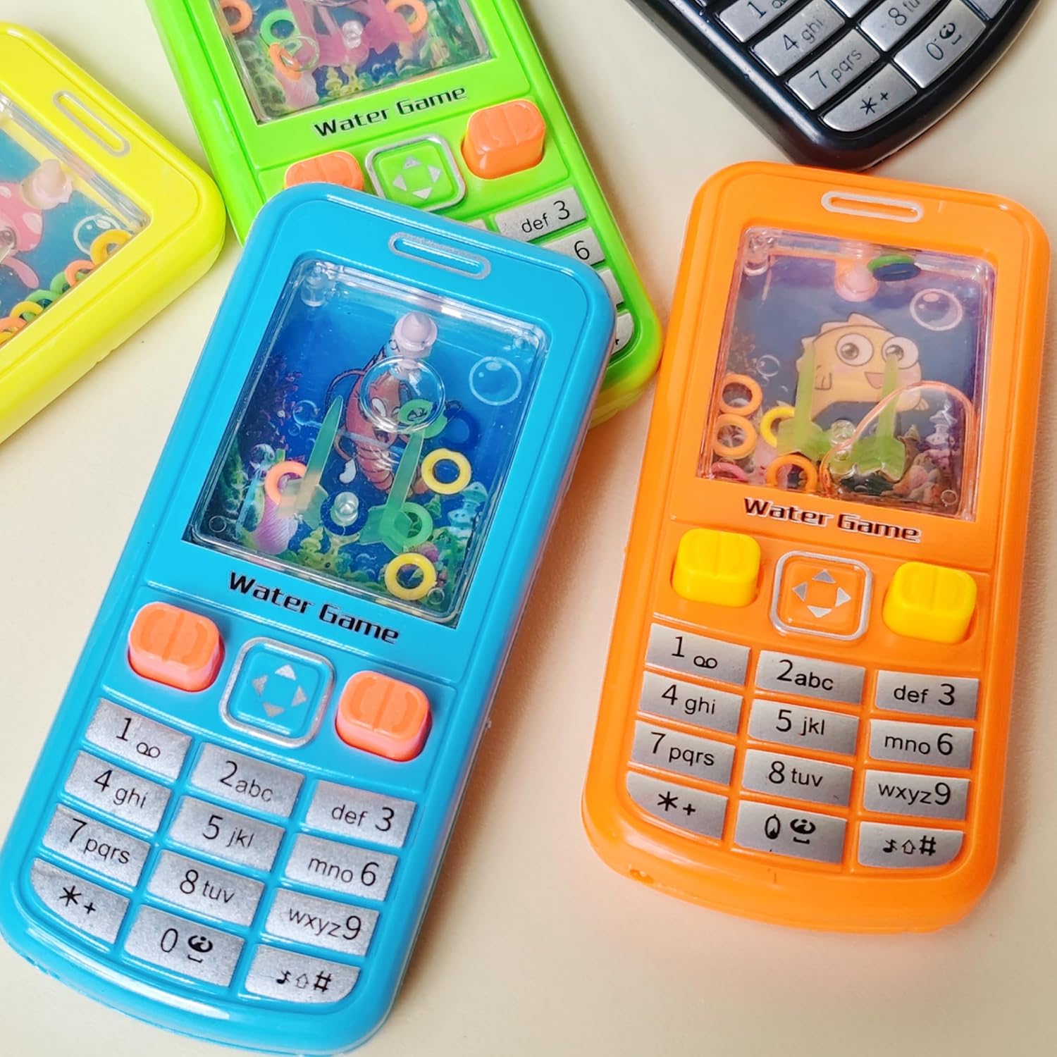 18 Pack Water Ring Toss Handheld Game Nostalgic Cell Phone Toy