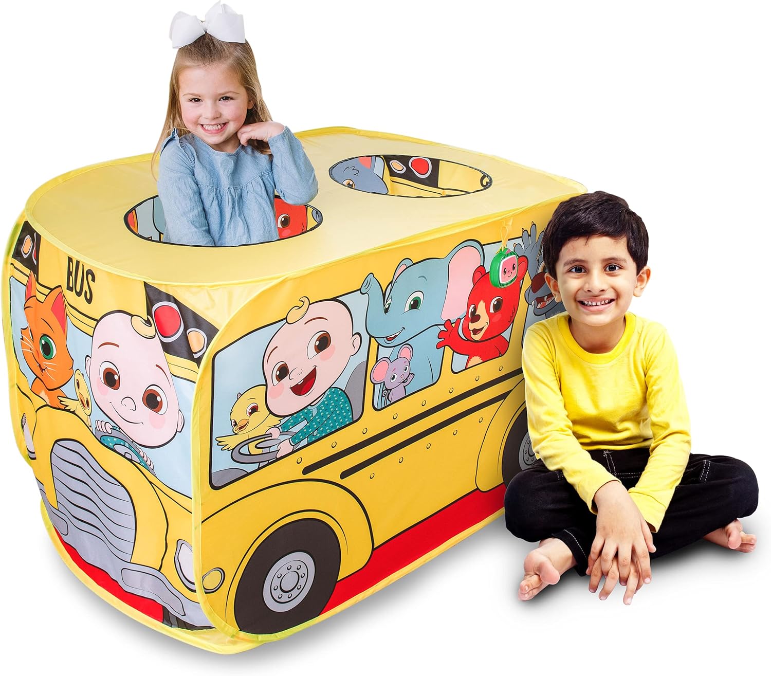 Cocomelon Musical Yellow School Bus Pop Up Tent for Kids 3