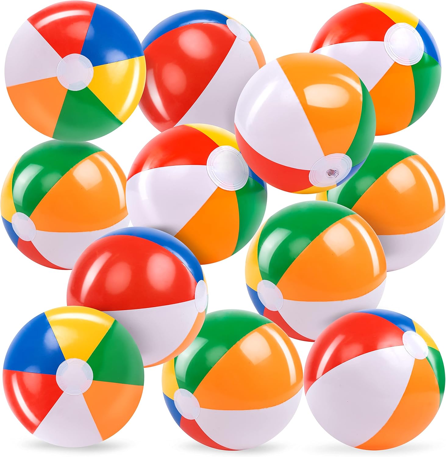 JOYIN Rainbow Beach Balls 12 Pack 12 Inch