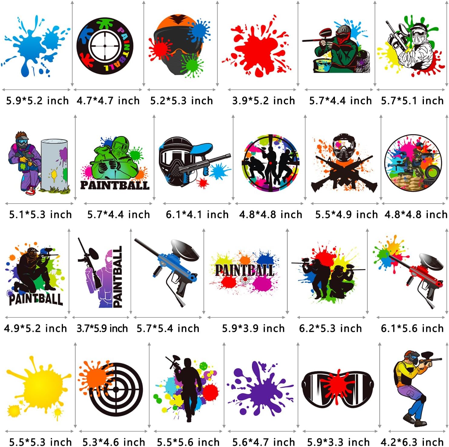 Paintball Party Hanging Swirls 24PCS Decorations