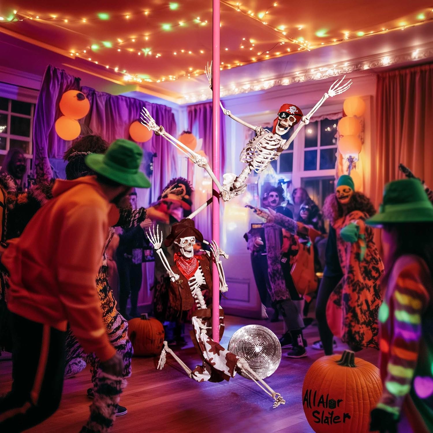 AW Realistic 54 Ft Skeleton Halloween Decor