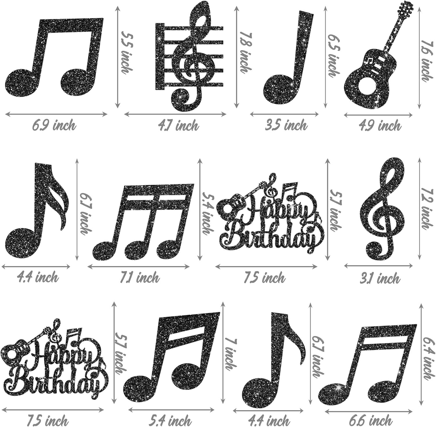 Music Notes Centerpiece Sticks 12PCS Musical Party Decorations