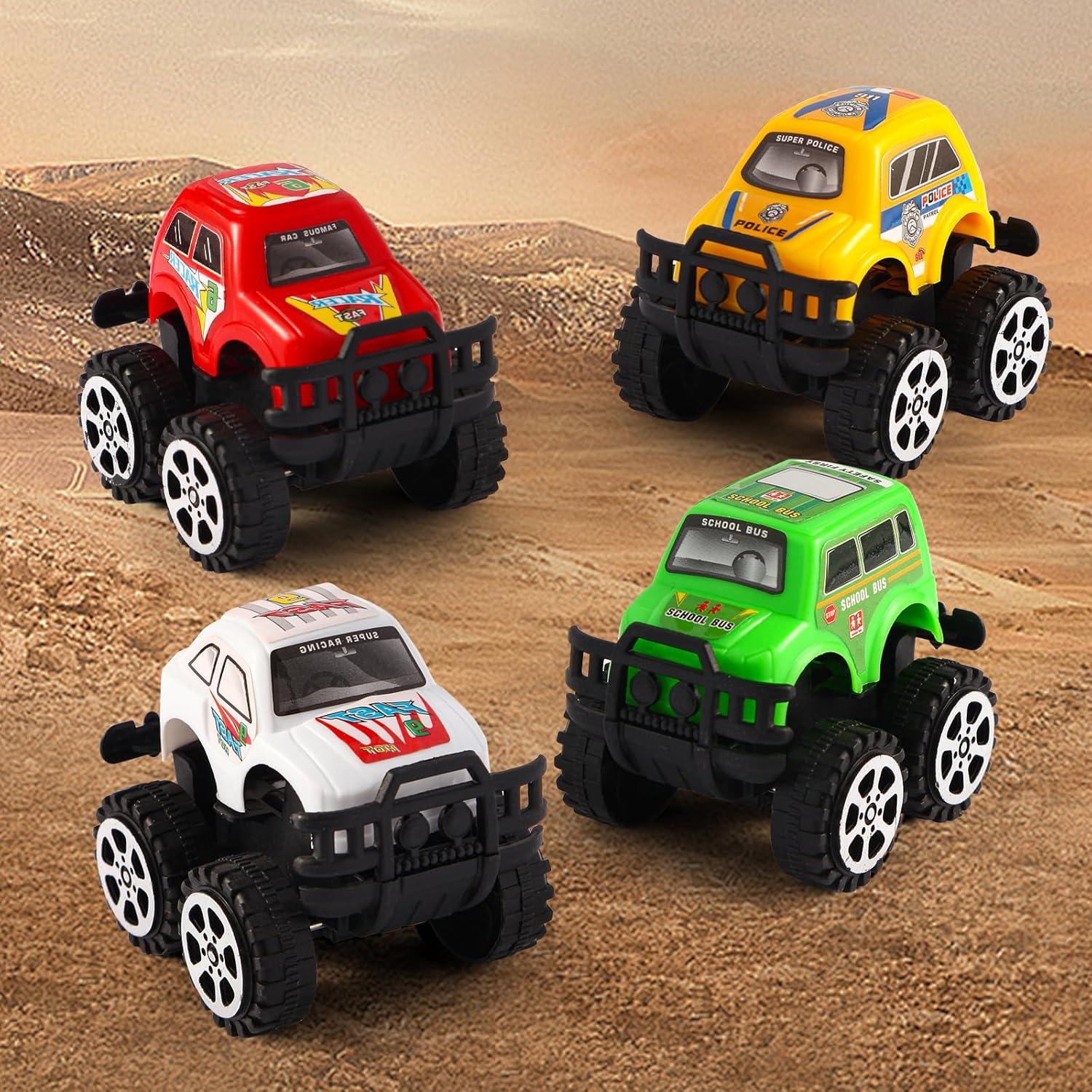 Manmel 12 Pack Pull Back Monster Trucks for Kids