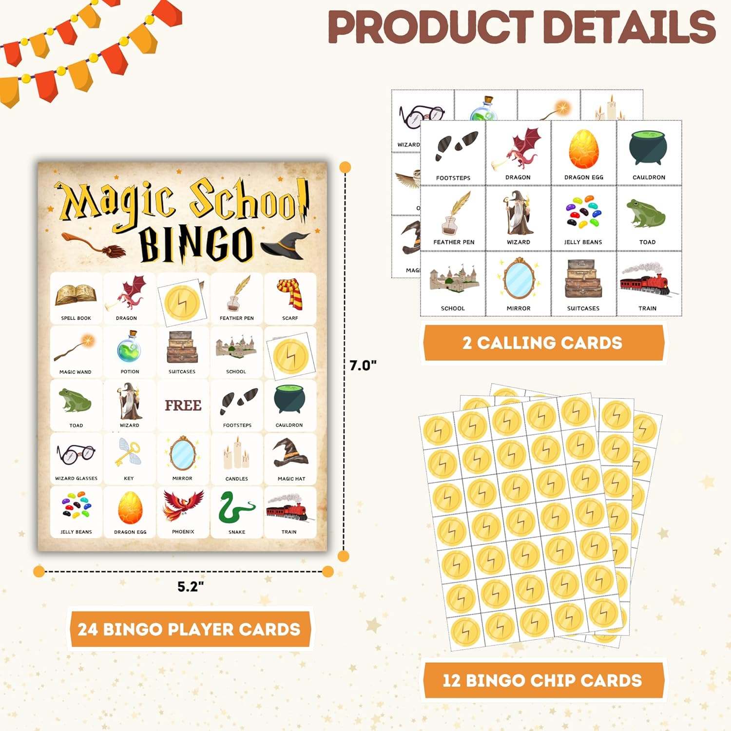 Bingo Wizard Harry Party Favors Set for 24 Players
