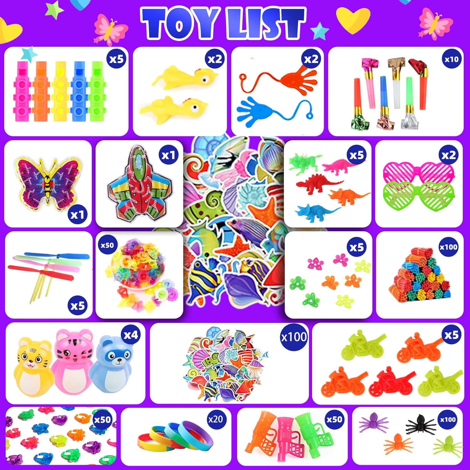 1000Pcs Fidget Toys Pack for Kids